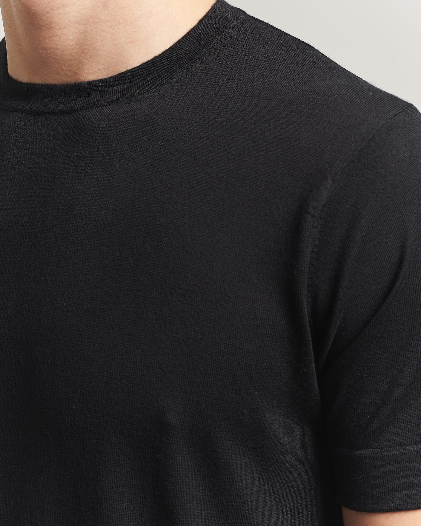 Herre | T-Shirts | Stenströms | Silk/Cashmere T-Shirt Black