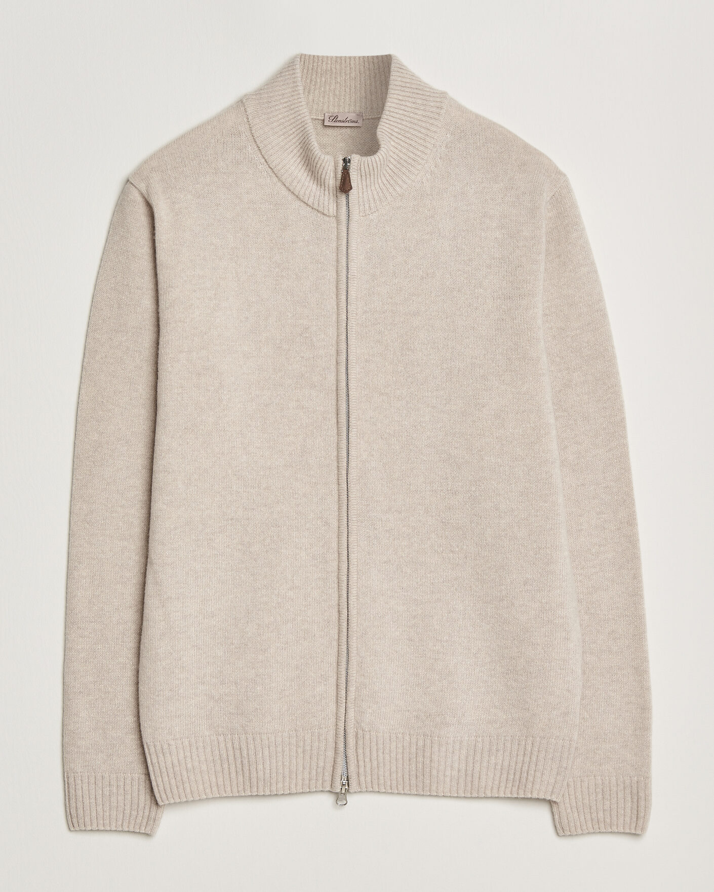 Herre | Trøjer | Stenströms | Brushed Merino Full Zip Beige
