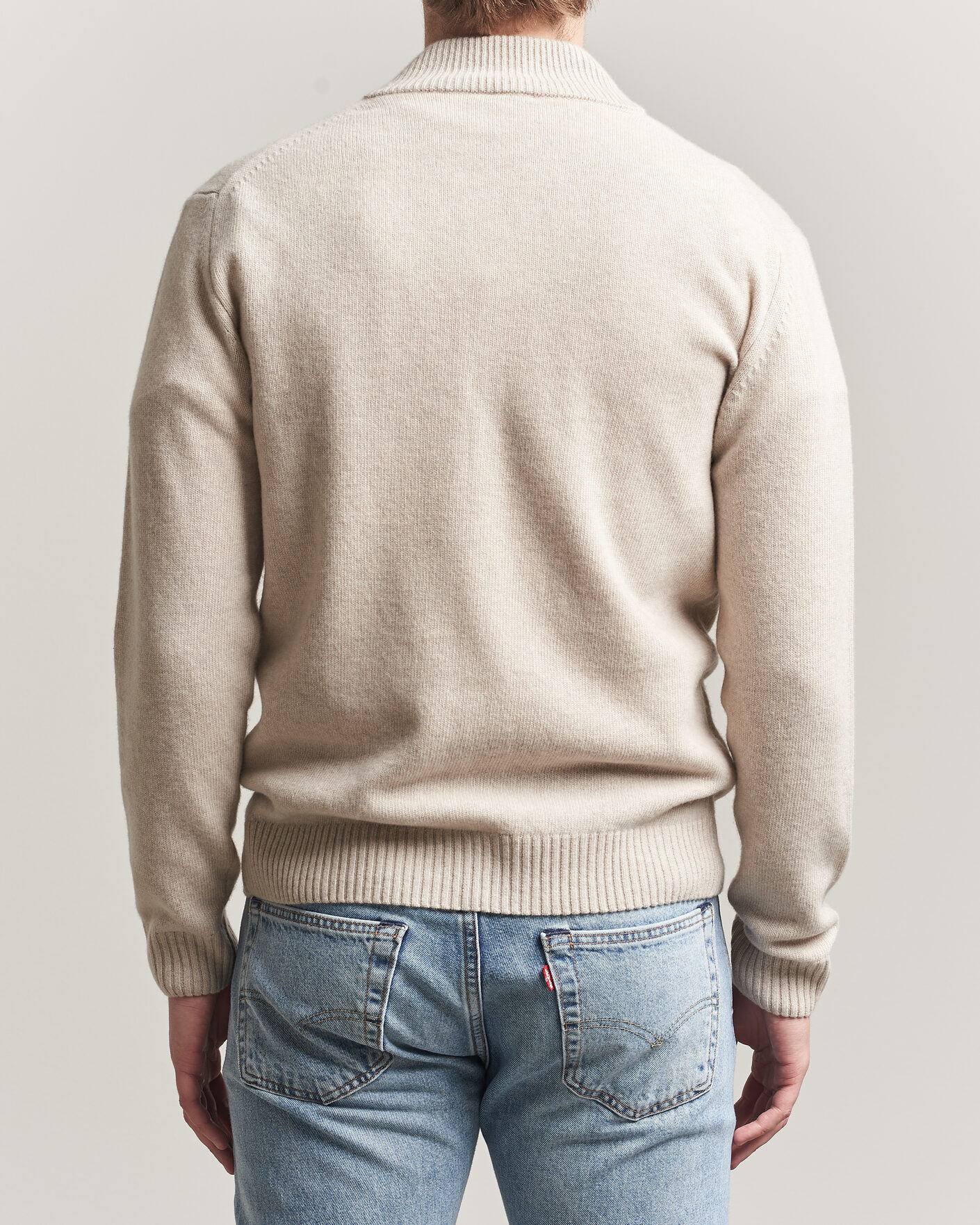 Herre | Trøjer | Stenströms | Brushed Merino Full Zip Beige