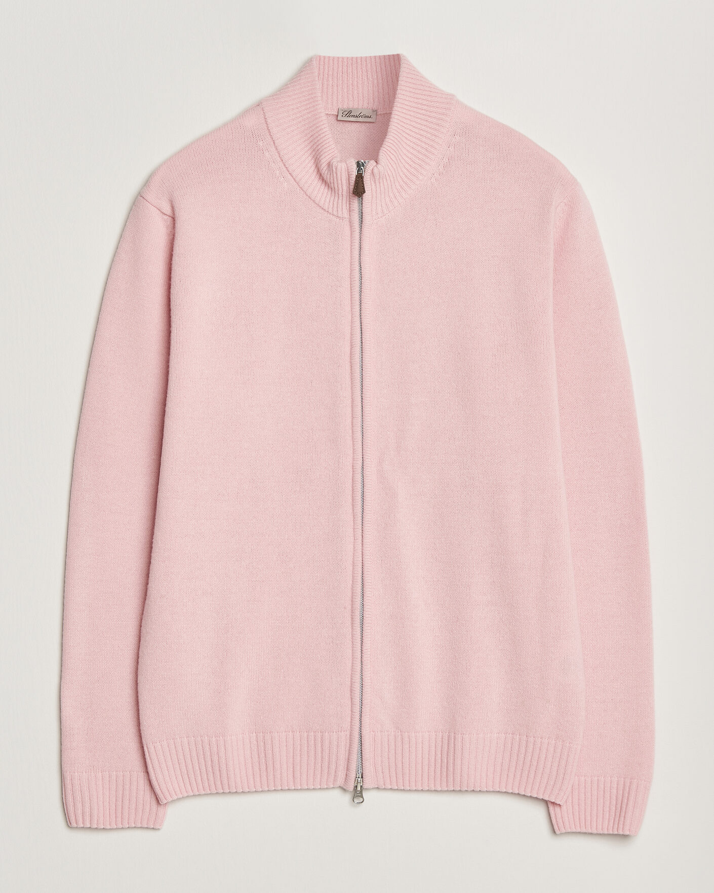 Herre | Trøjer | Stenströms | Brushed Merino Full Zip Pink