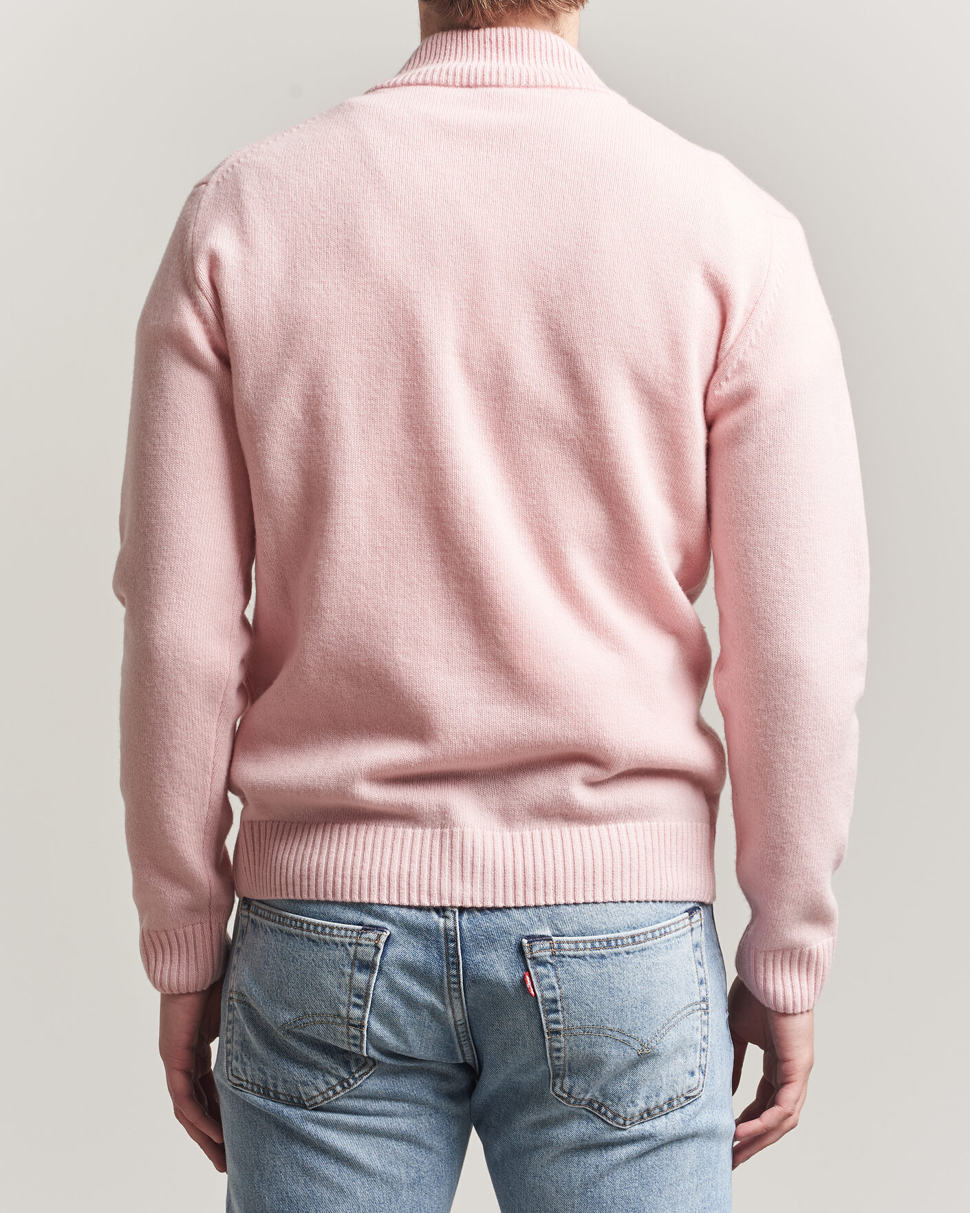 Herre | Trøjer | Stenströms | Brushed Merino Full Zip Pink
