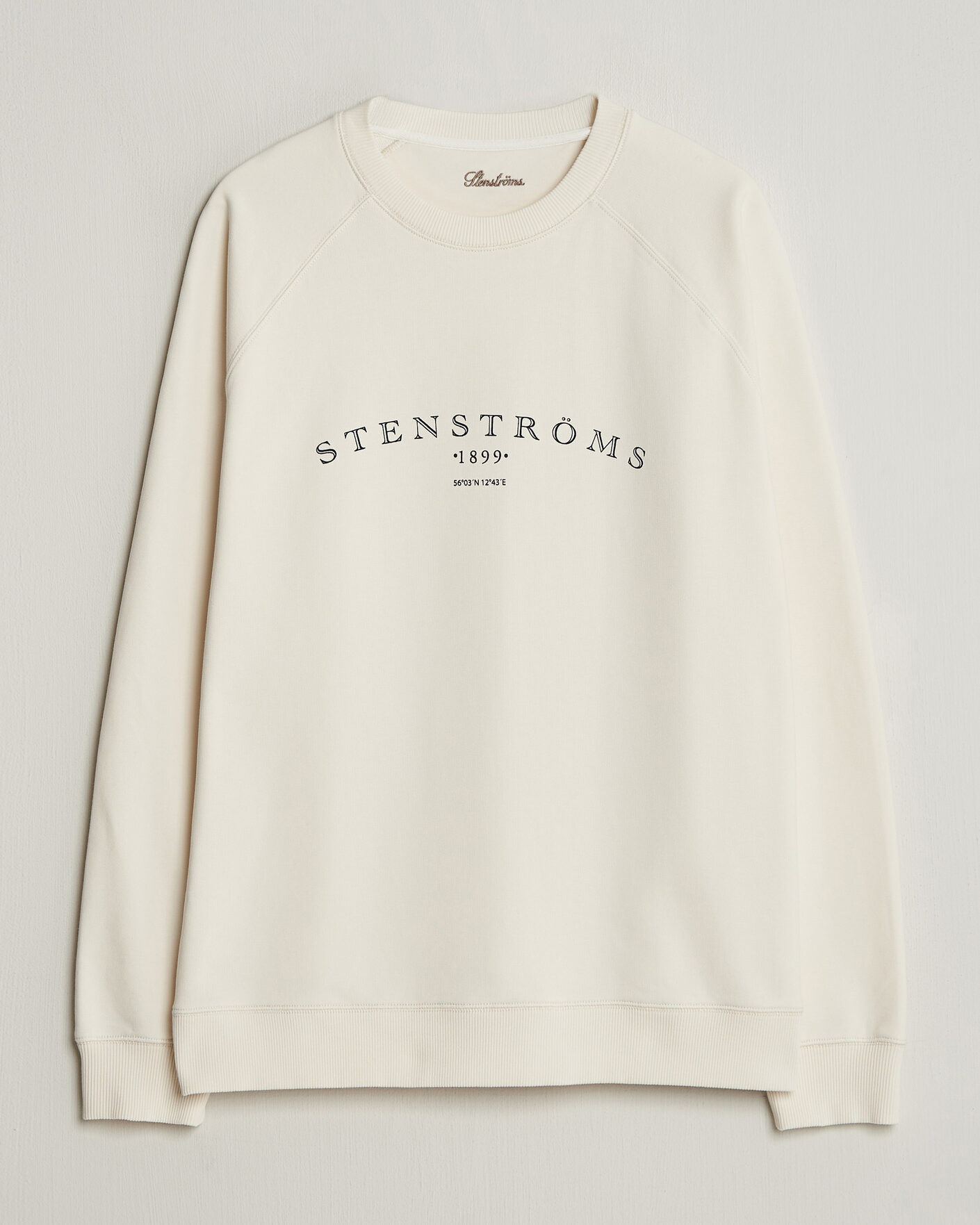 Herre | Trøjer | Stenströms | Raglan Crew Logo Sweater White