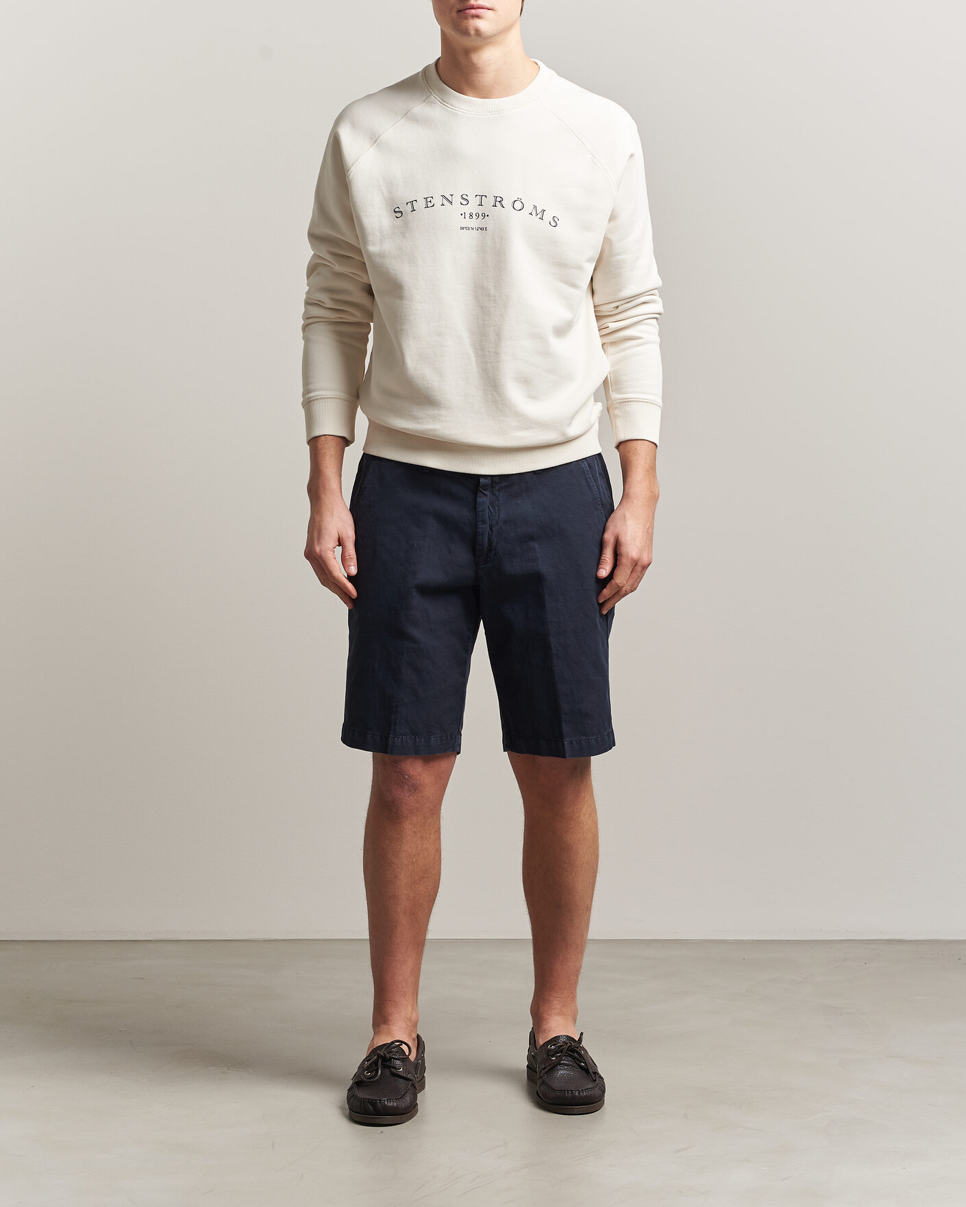 Herre | Trøjer | Stenströms | Raglan Crew Logo Sweater White