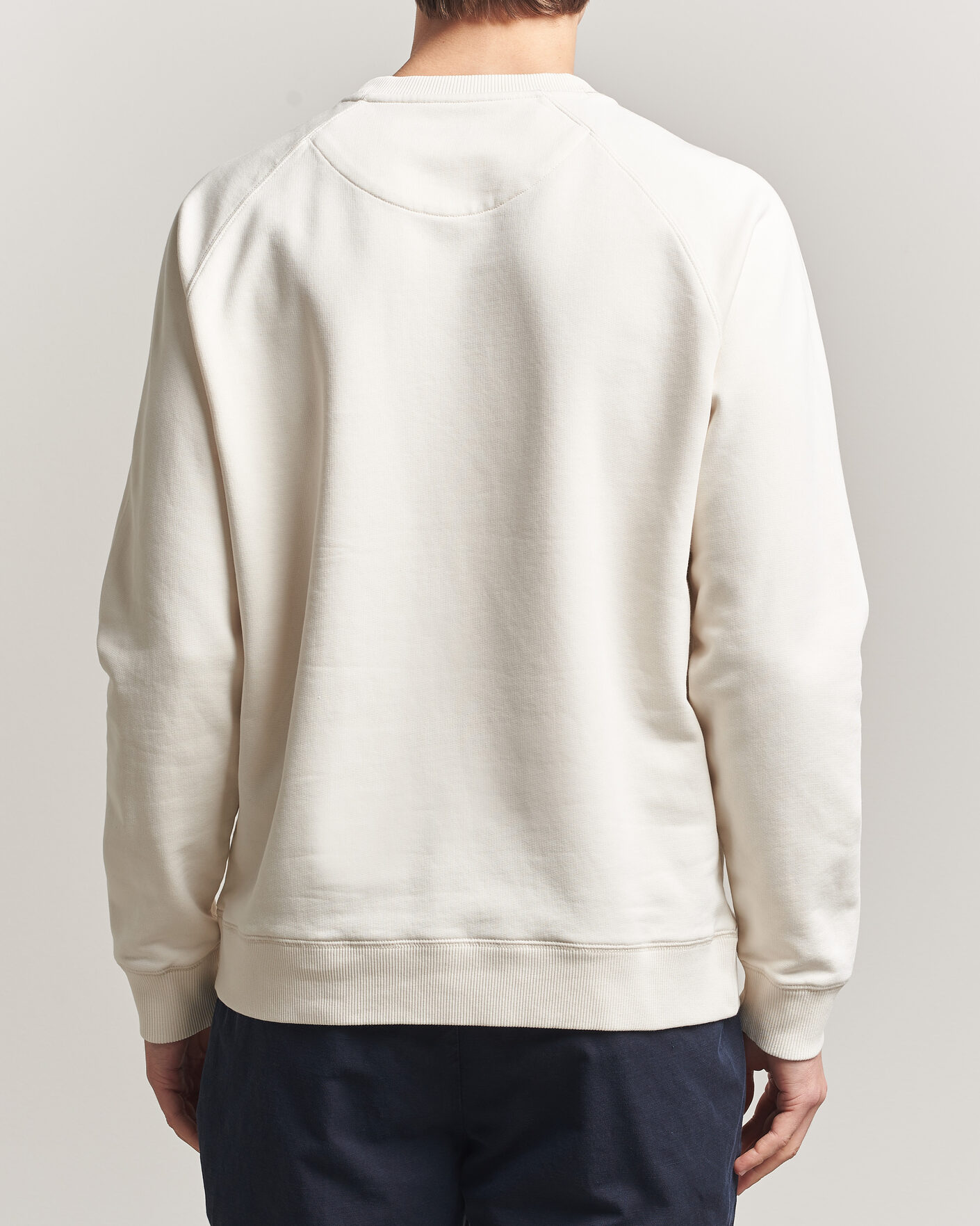 Herre | Trøjer | Stenströms | Raglan Crew Logo Sweater White