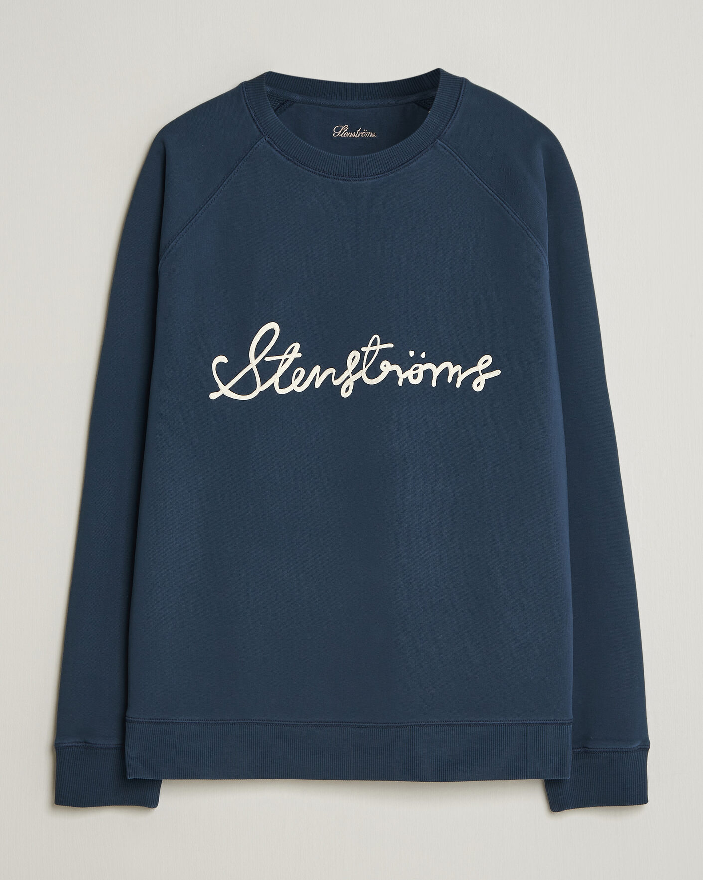 Herre | Trøjer | Stenströms | Raglan Crew Logo Sweater Navy