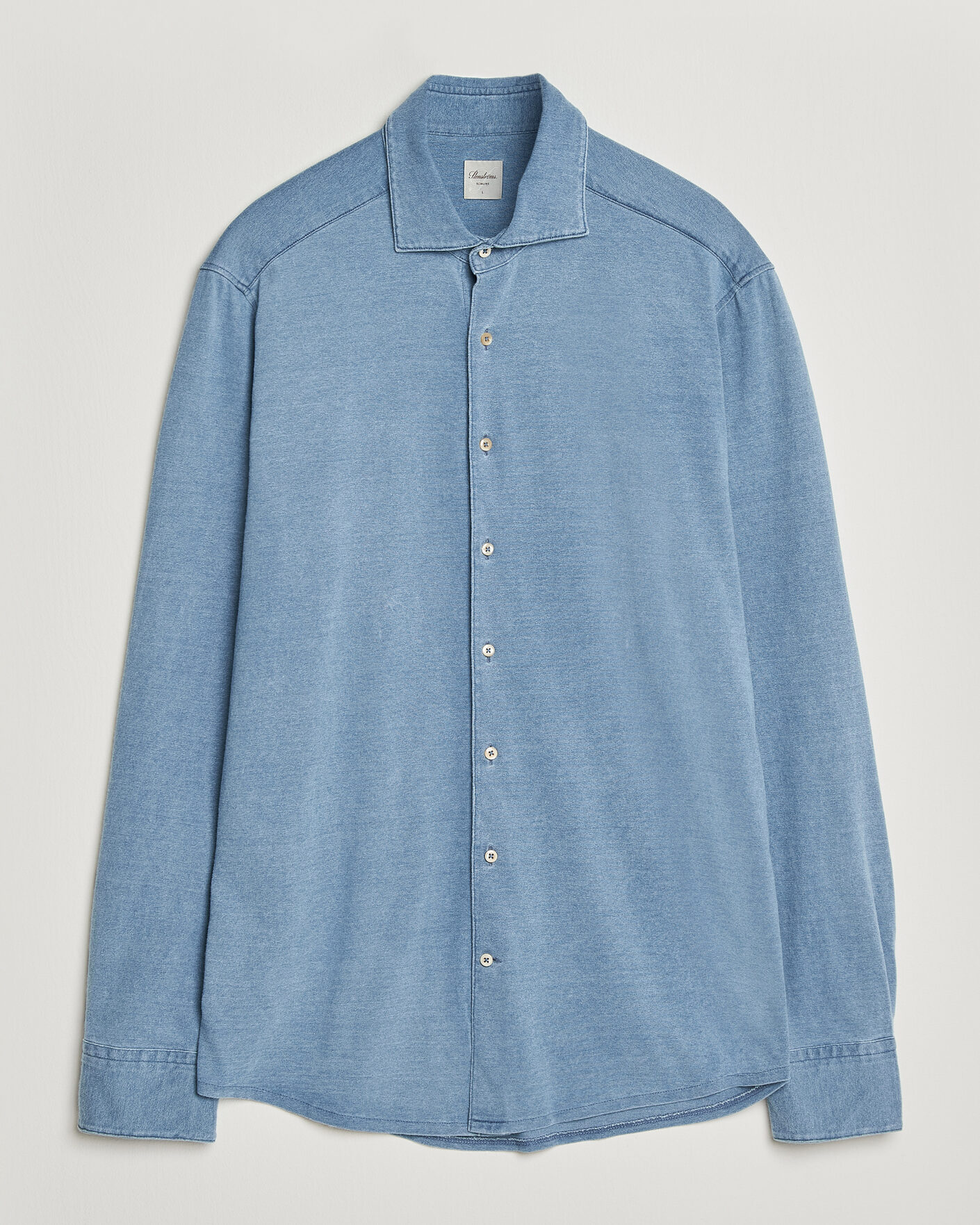 Herre | Skjorter | Stenströms | Jersey Denim Shirt Blue