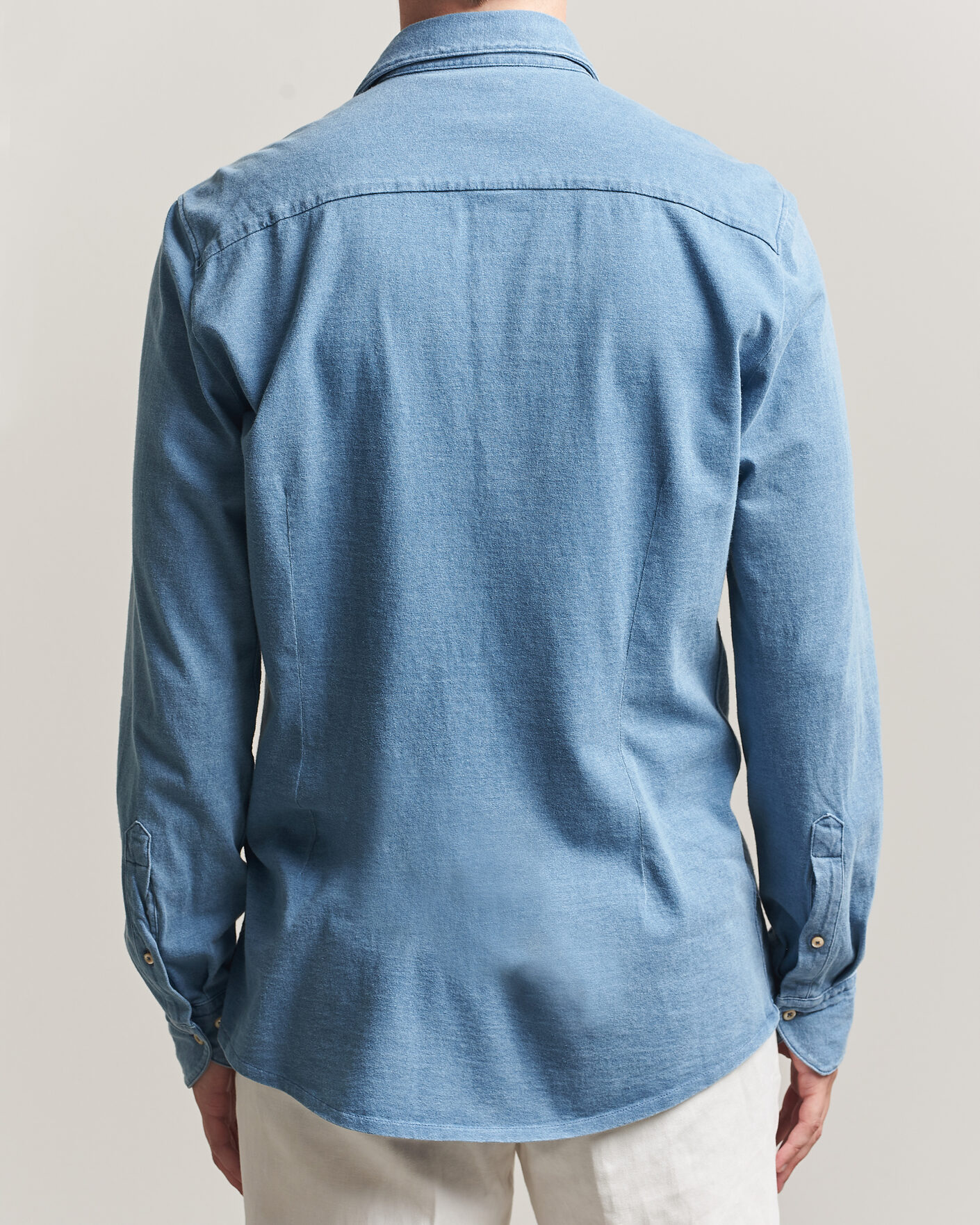 Herre | Skjorter | Stenströms | Jersey Denim Shirt Blue