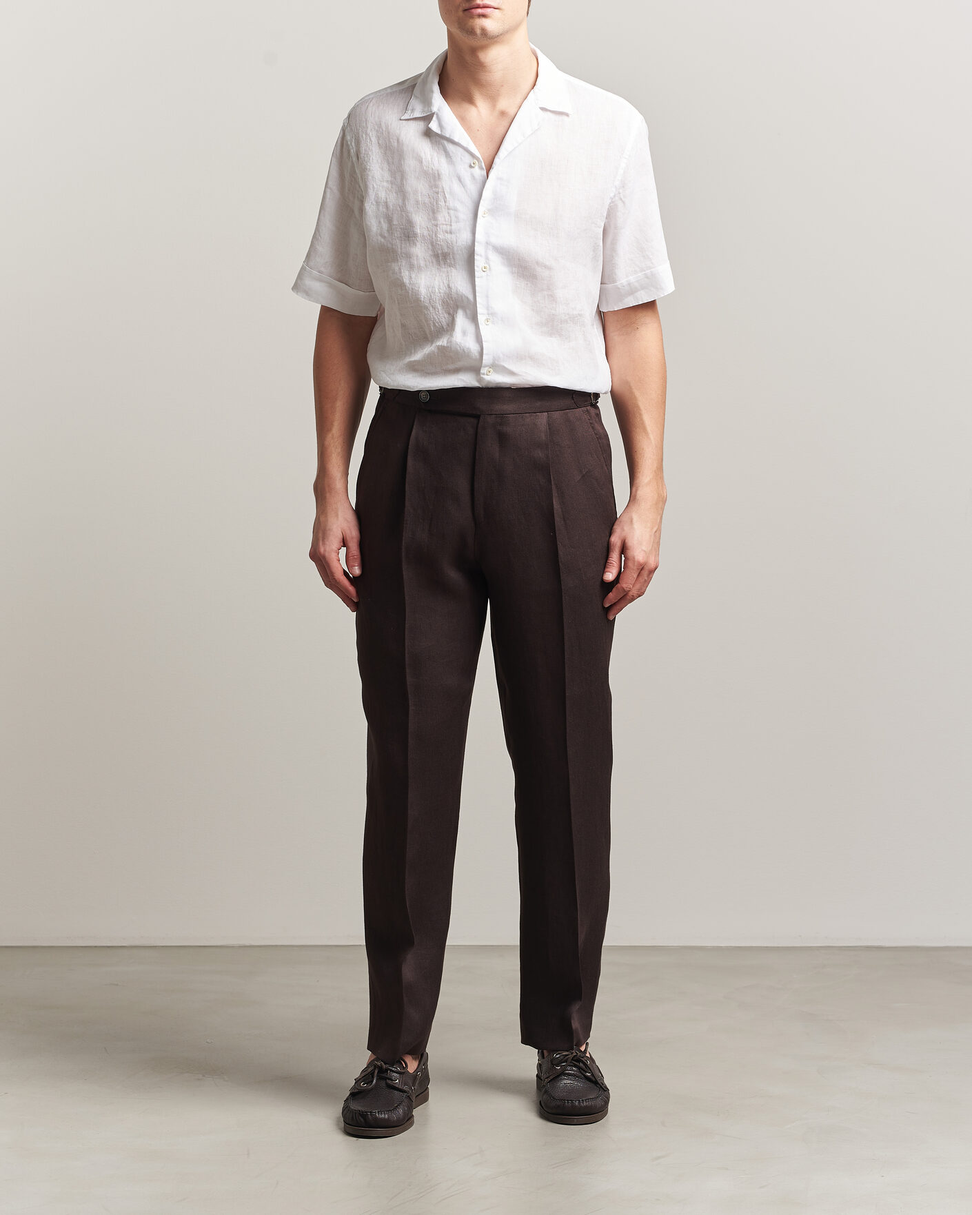 Herre | Skjorter | Stenströms | Short Sleeve Linen Shirt White
