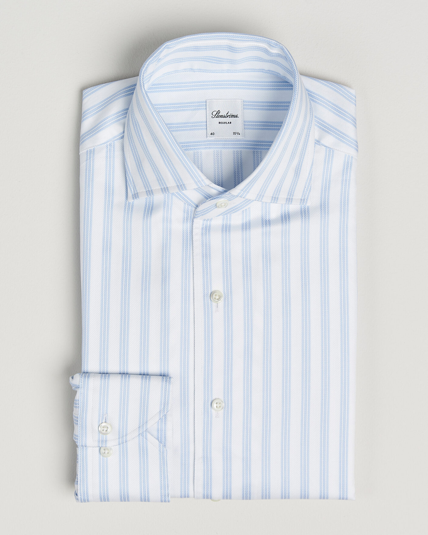Herre | Skjorter | Stenströms | Regular Fit One Piece Collar Striped Shirt Blue