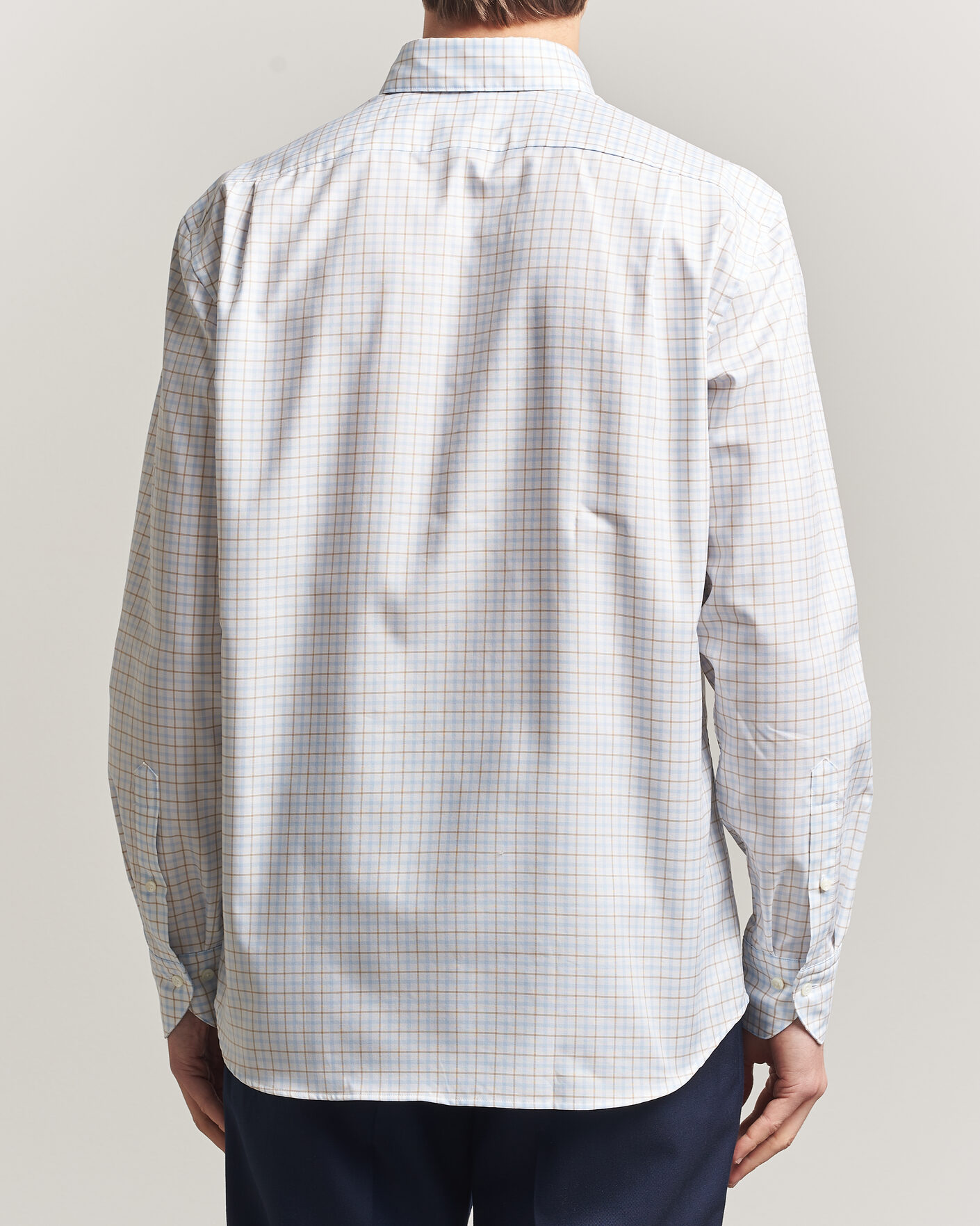 Herre | Skjorter | Stenströms | Regular Fit Checked Oxford Shirt Blue