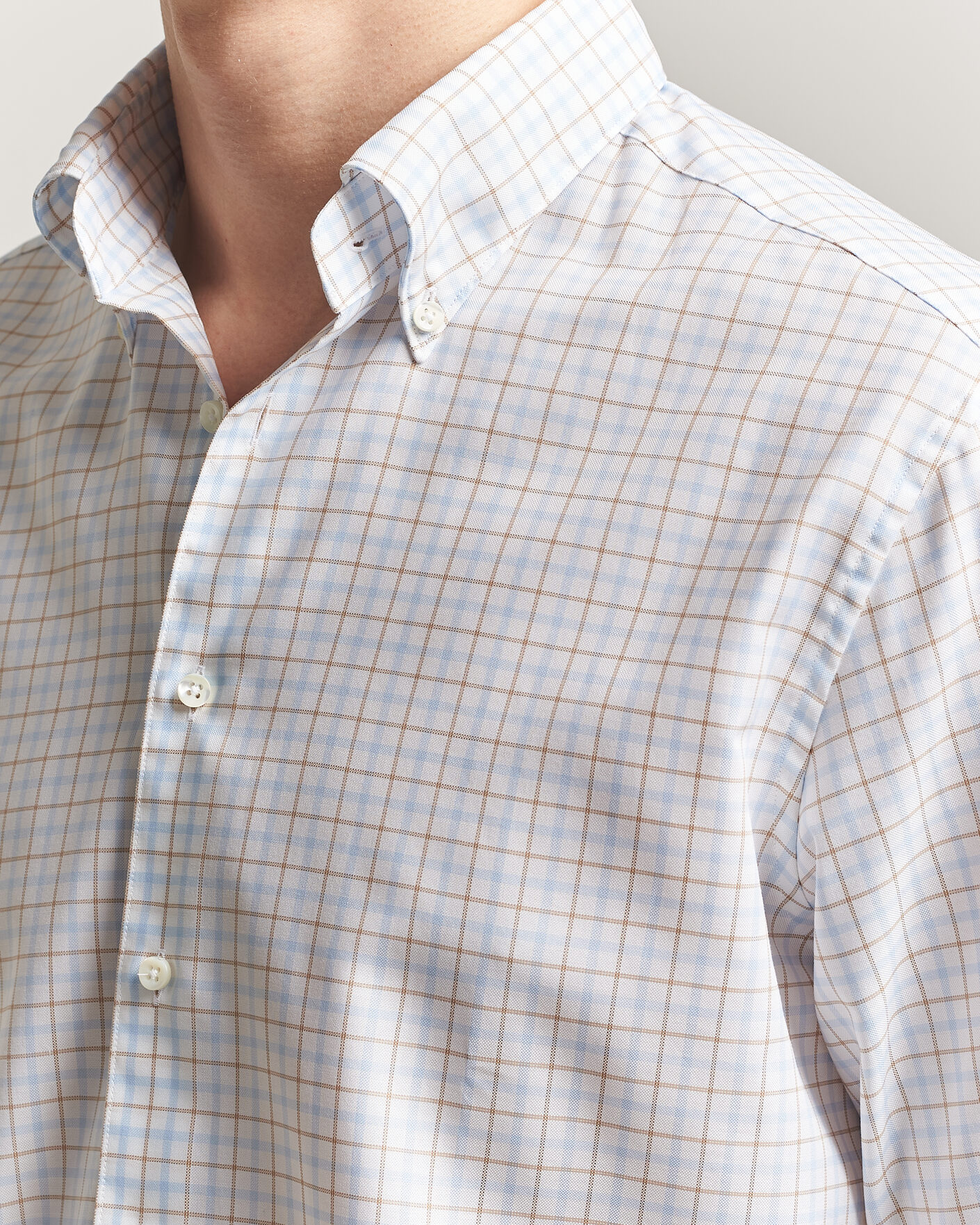 Herre | Skjorter | Stenströms | Regular Fit Checked Oxford Shirt Blue