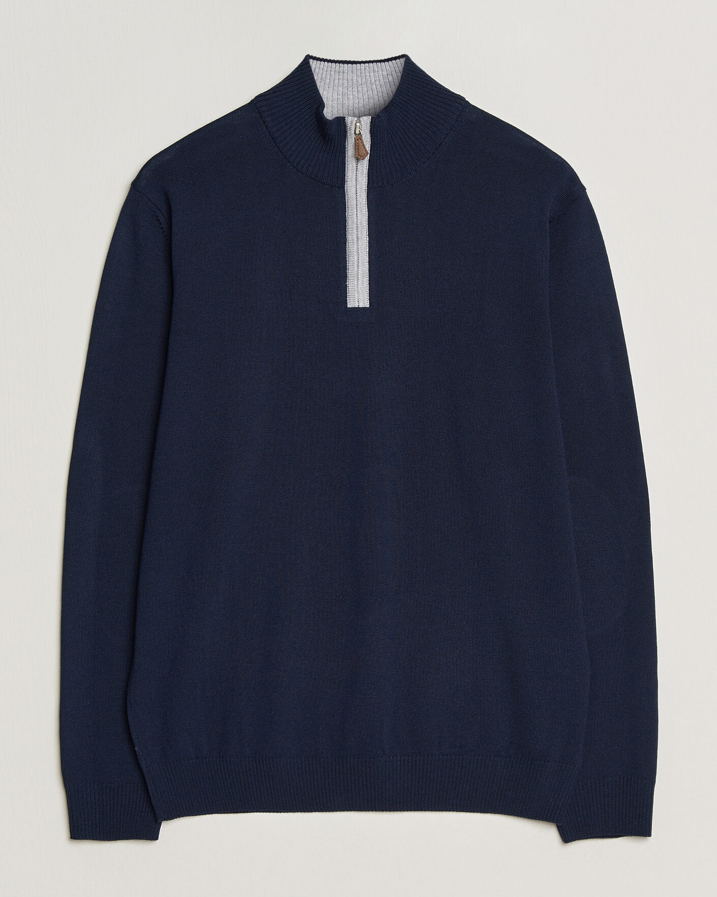 Herre | Trøjer | Stenströms | Merino Contrast Half-Zip Navy