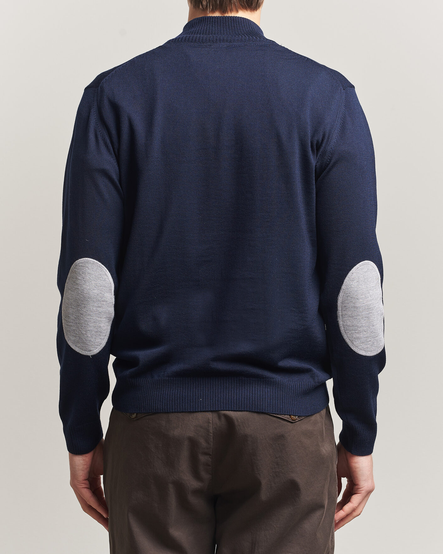 Herre | Trøjer | Stenströms | Merino Contrast Half-Zip Navy
