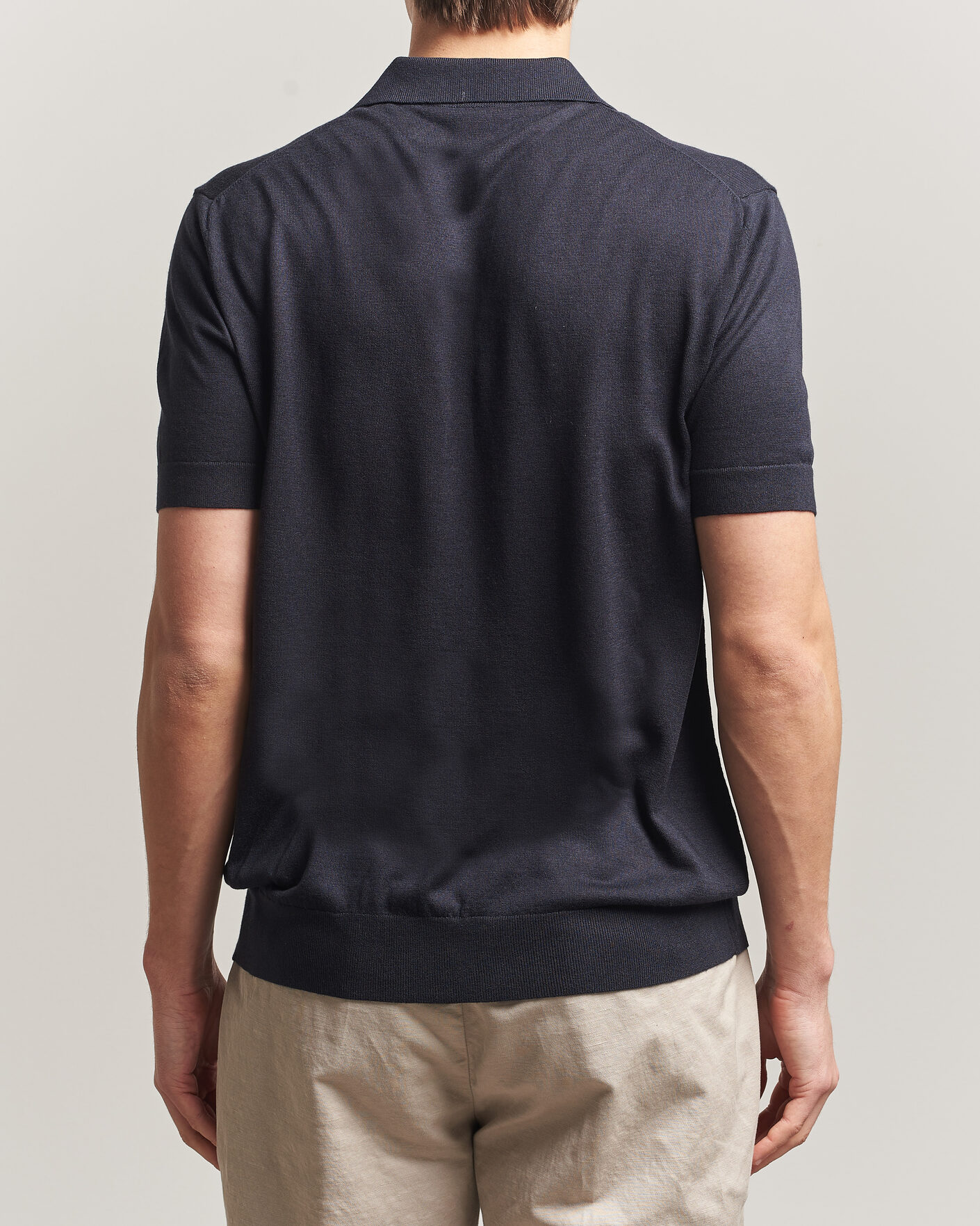 Herre | Polotrøjer | Stenströms | Silk/Cashmere Polo Navy