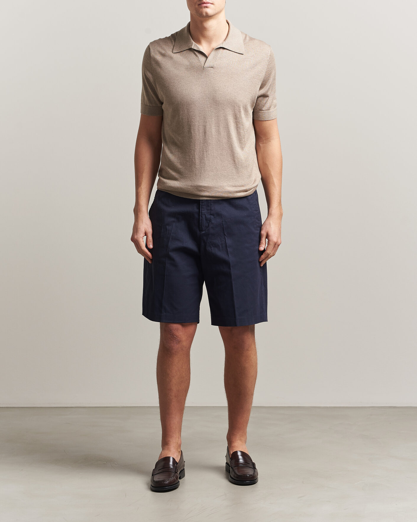Herre | Polotrøjer | Stenströms | Silk/Cashmere Polo Taupe