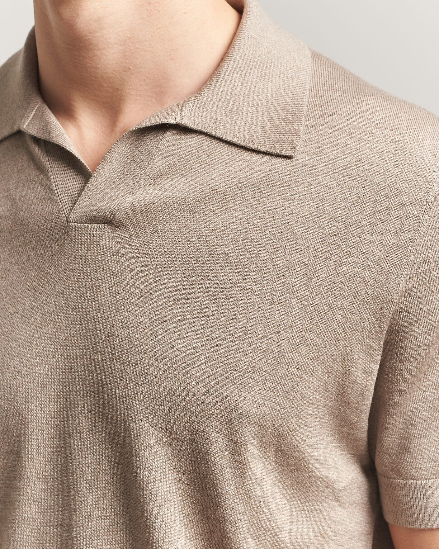 Herre | Polotrøjer | Stenströms | Silk/Cashmere Polo Taupe