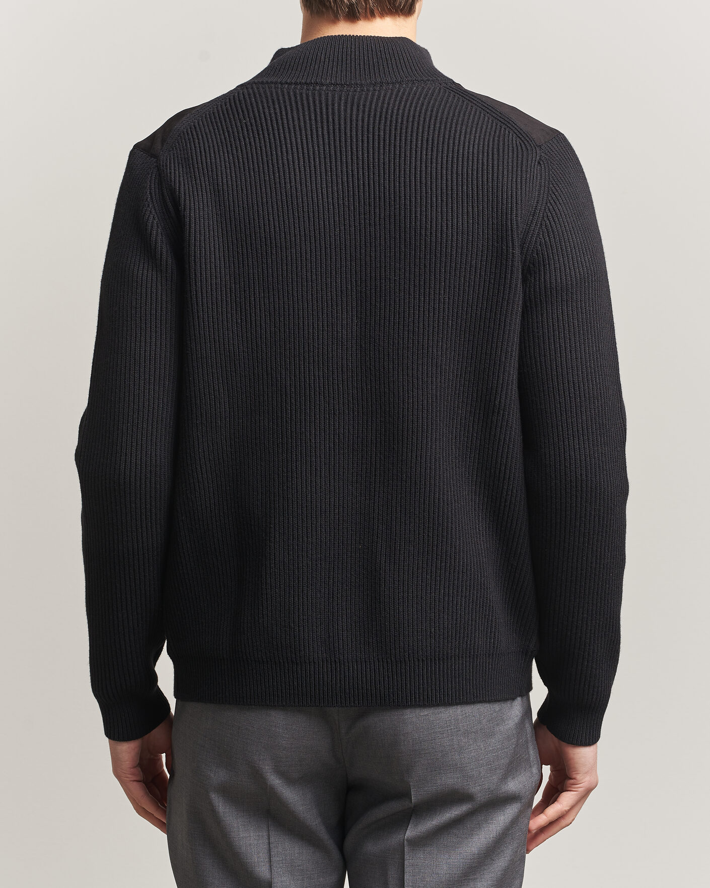 Herre | Trøjer | Stenströms | Knitted Hybrid Buttoned Alcantara Cardigan Black