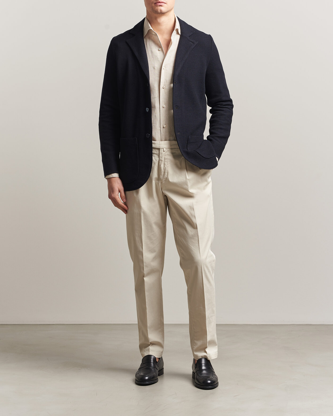 Herre | Blazere & jakker | Stenströms | Milano Knitted Textured Blazer Navy