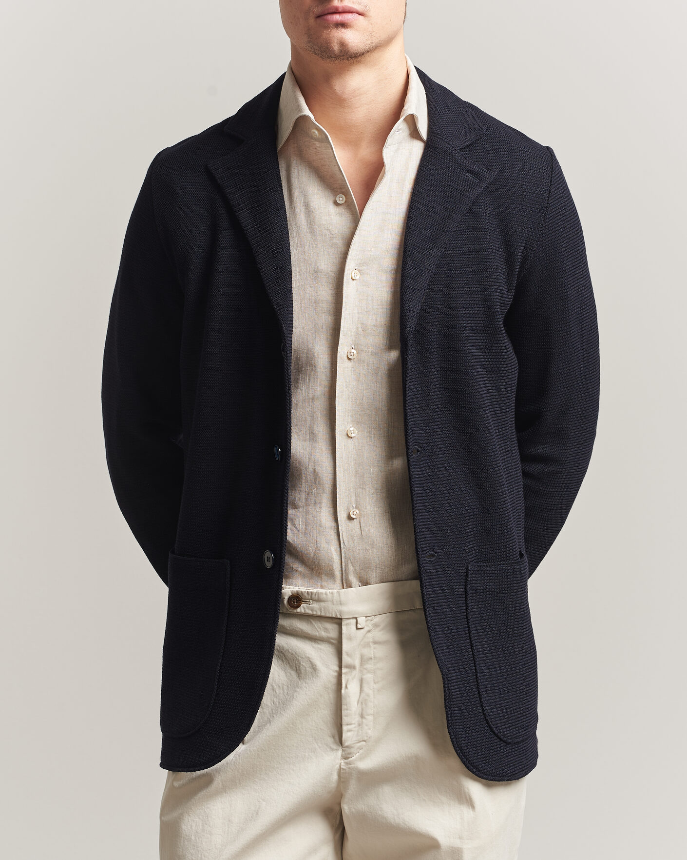 Herre | Blazere & jakker | Stenströms | Milano Knitted Textured Blazer Navy