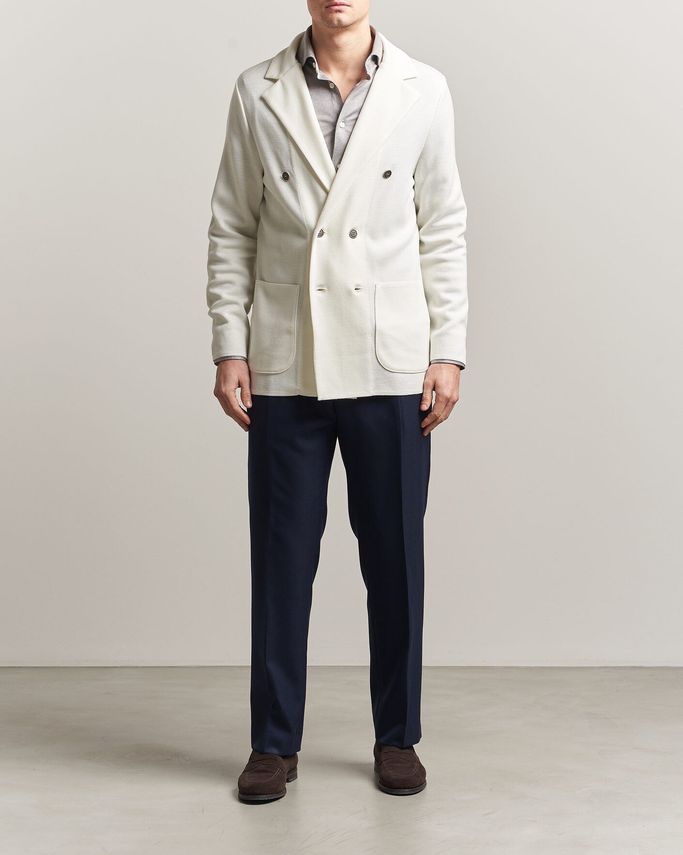 Herre | Blazere & jakker | Stenströms | Milano Knitted DB Textured Blazer White