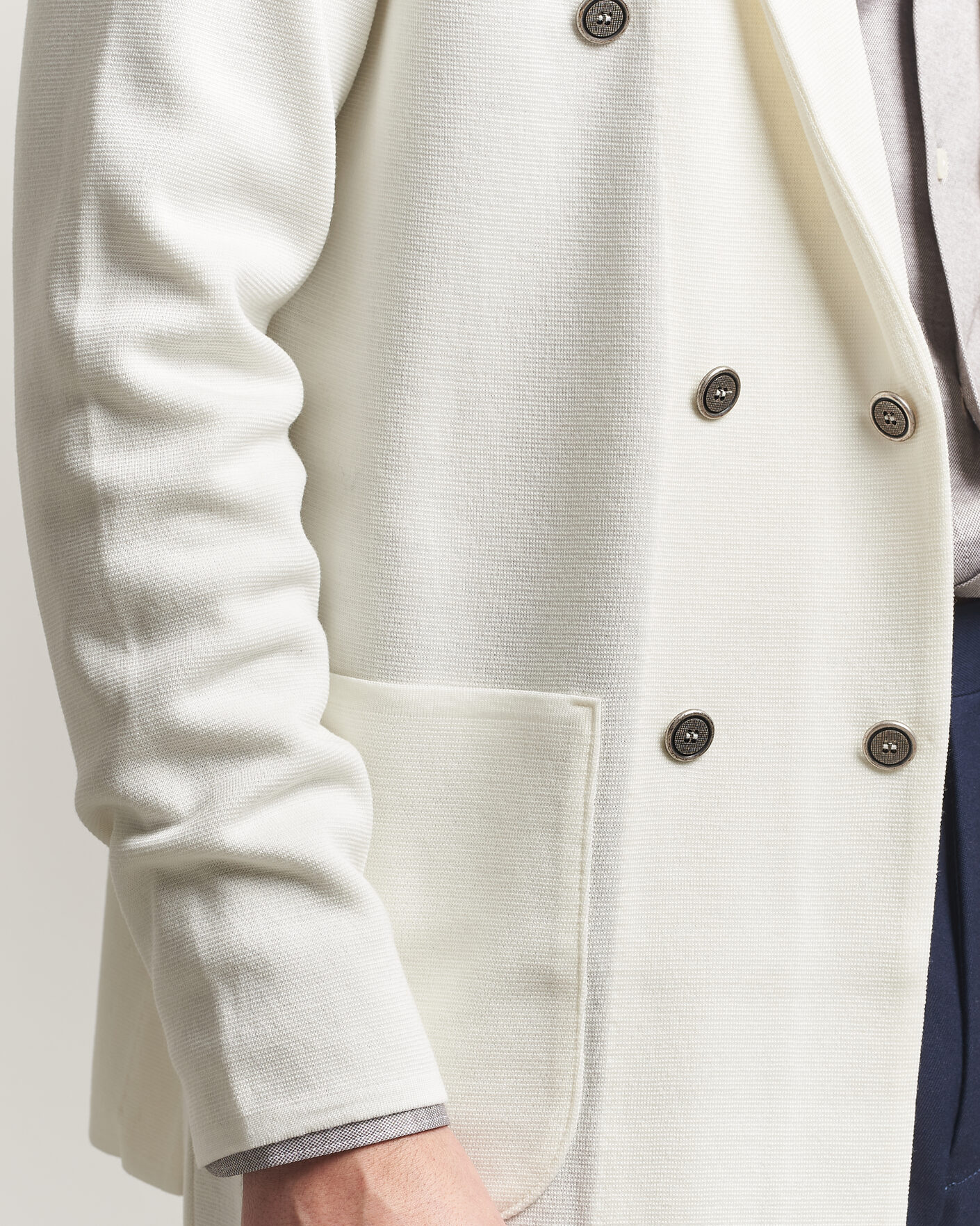 Herre | Blazere & jakker | Stenströms | Milano Knitted DB Textured Blazer White