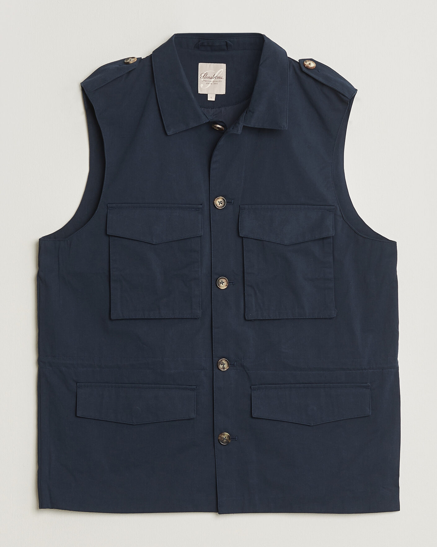 Herre | Veste | Stenströms | Cotton  Twill Vest Navy
