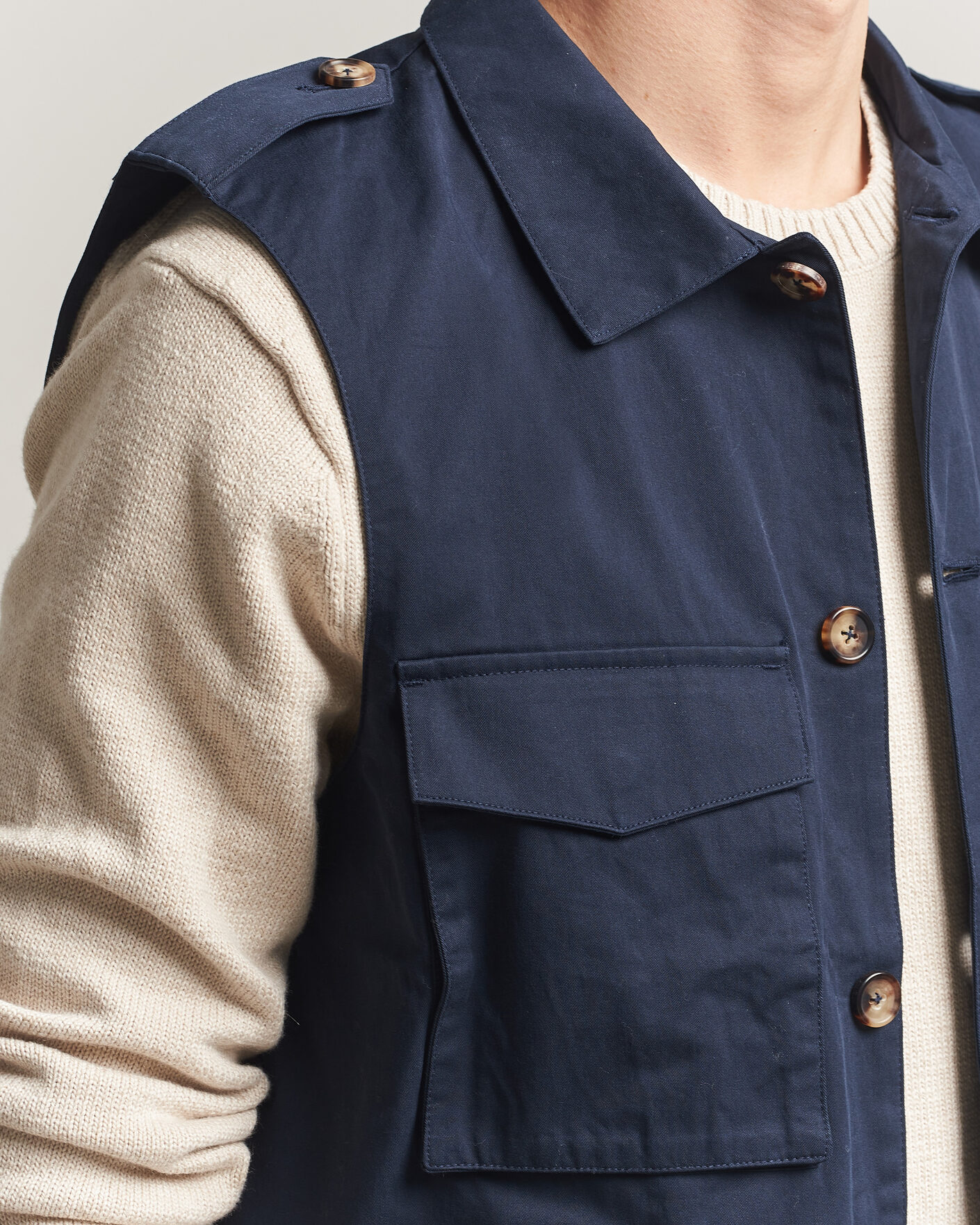Herre | Veste | Stenströms | Cotton  Twill Vest Navy