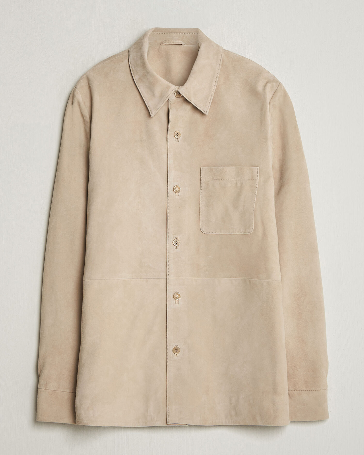 Herre | Jakker | Stenströms | Suede Overshirt Beige