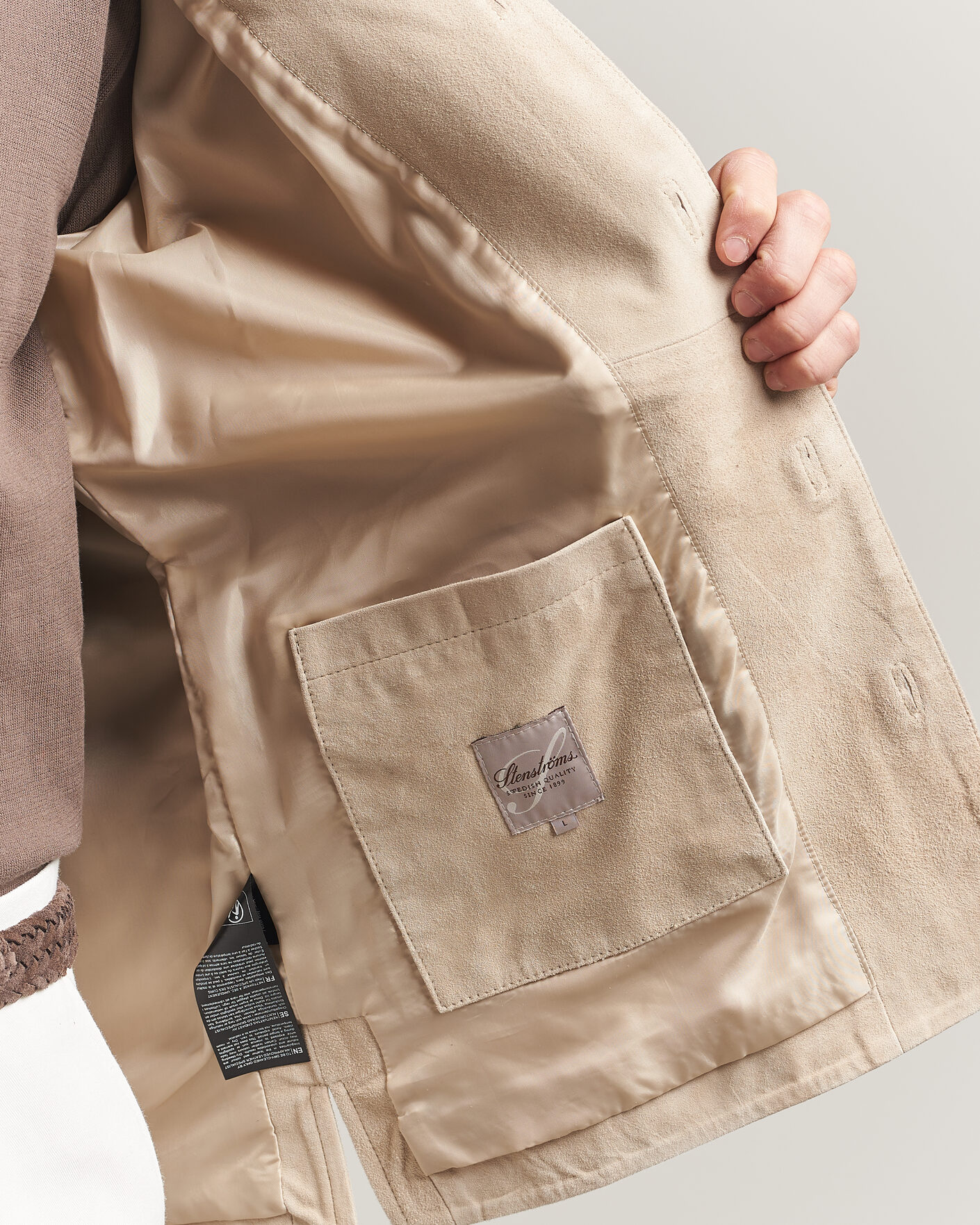 Herre | Jakker | Stenströms | Suede Overshirt Beige