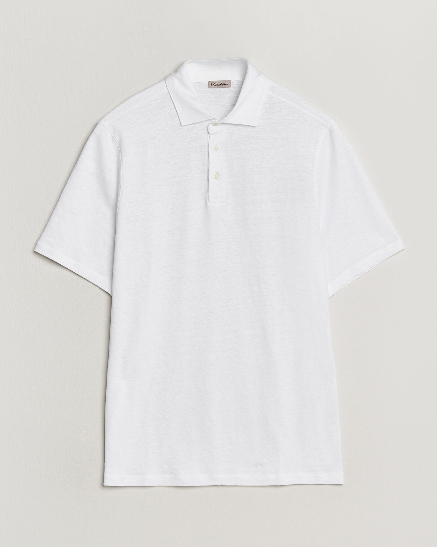 Herre | Polotrøjer | Stenströms | Linen Polo Shirt White