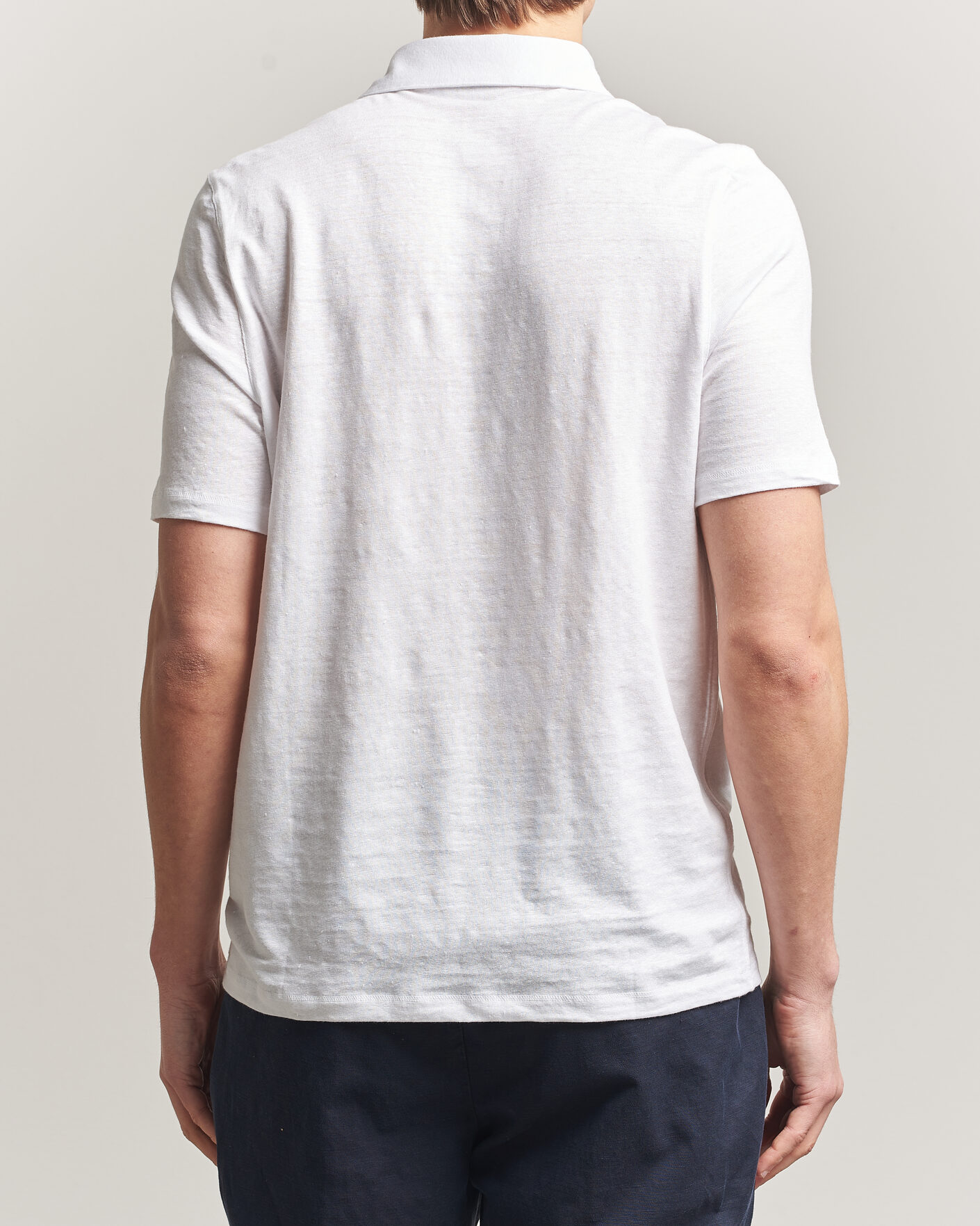 Herre | Polotrøjer | Stenströms | Linen Polo Shirt White