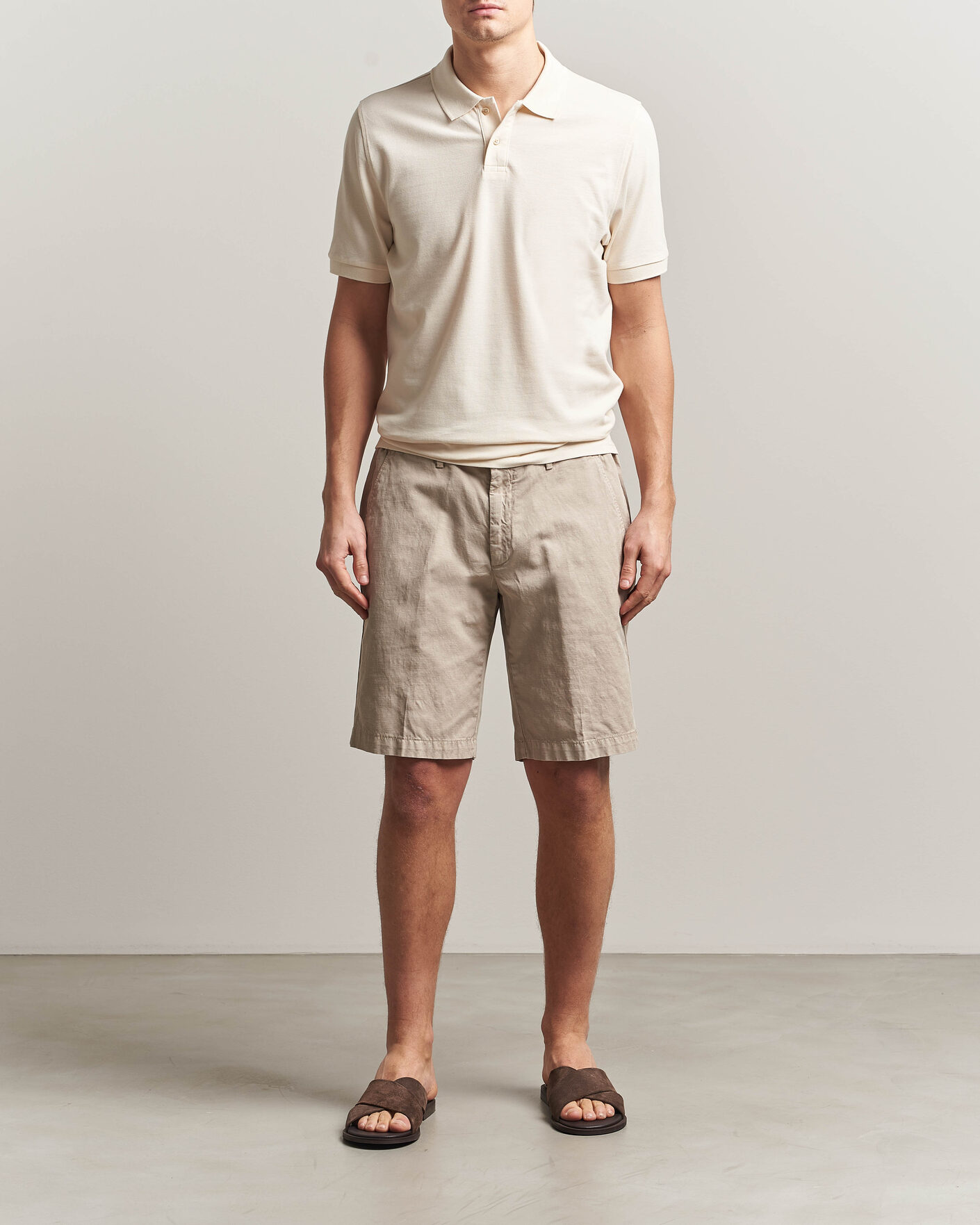 Herre | Polotrøjer | Stenströms | Organic Cotton Piquet Polo Shirt Beige