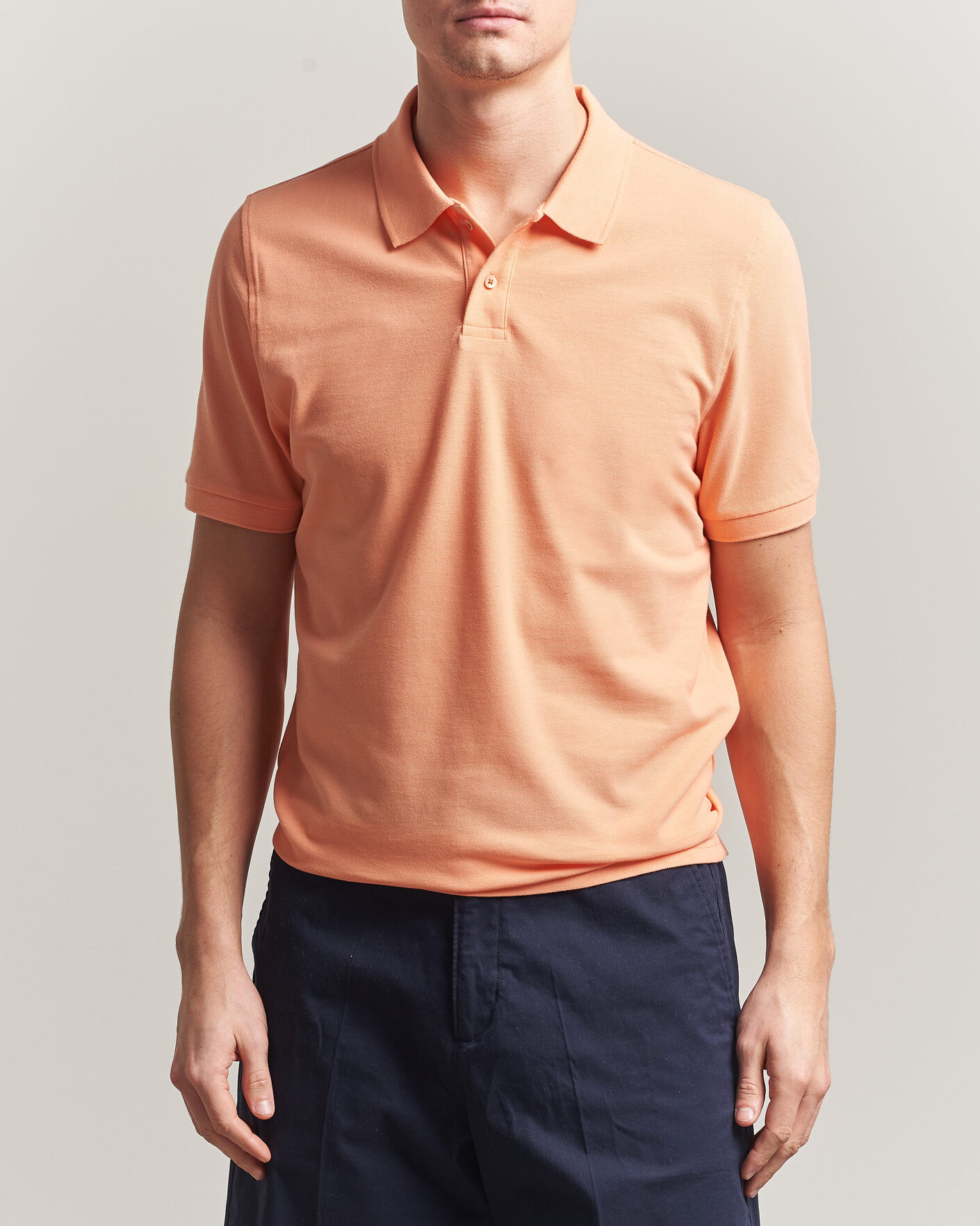 Herre | Polotrøjer | Stenströms | Organic Cotton Piquet Polo Shirt Mandarin