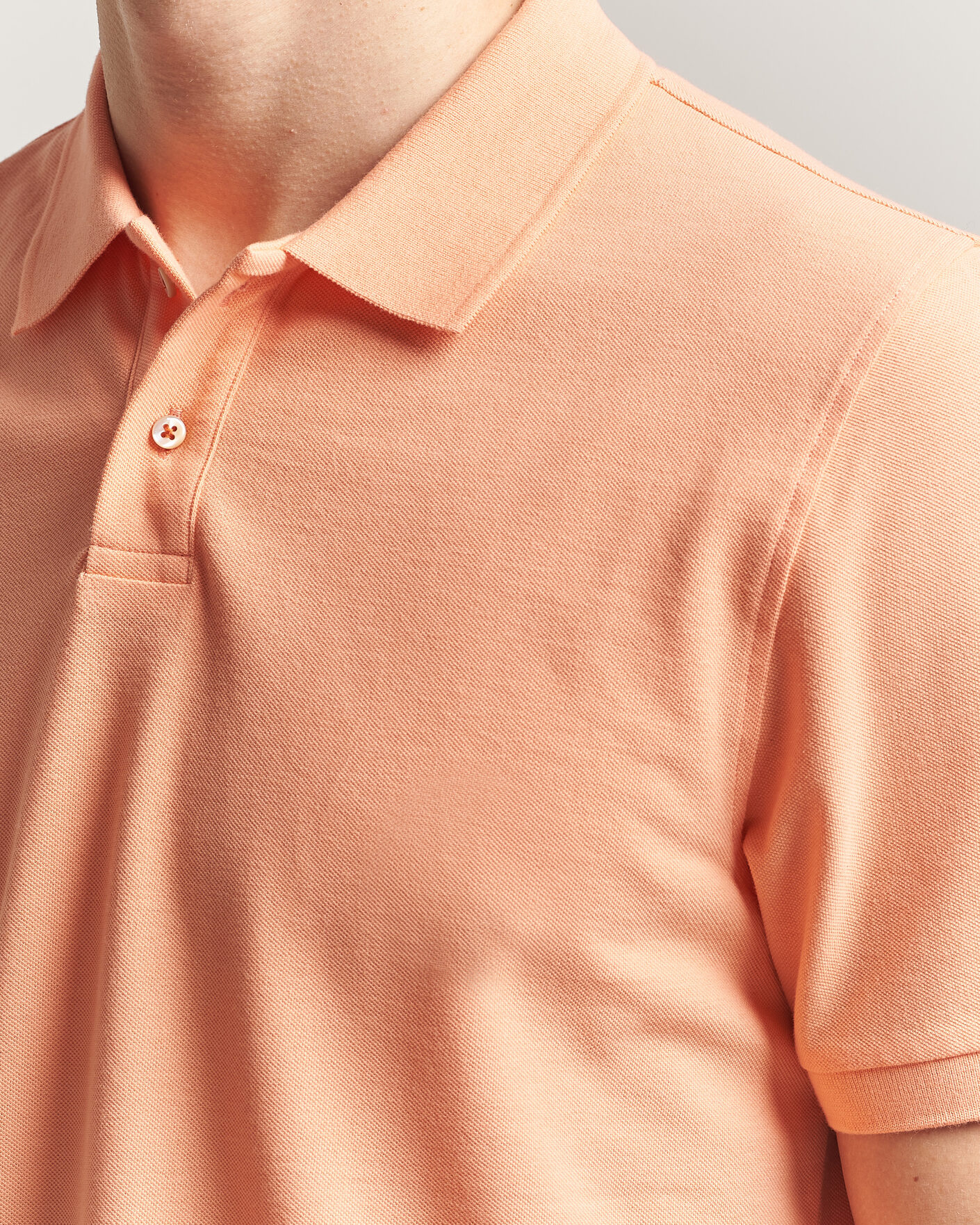 Herre | Polotrøjer | Stenströms | Organic Cotton Piquet Polo Shirt Mandarin