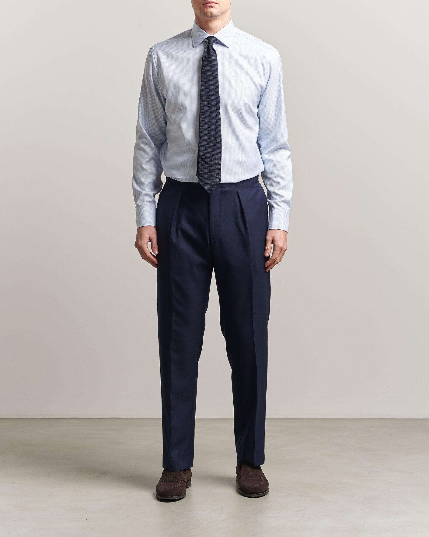 Herre | Skjorter | Stenströms | Regular Fit Micro Structure Shirt Light Blue