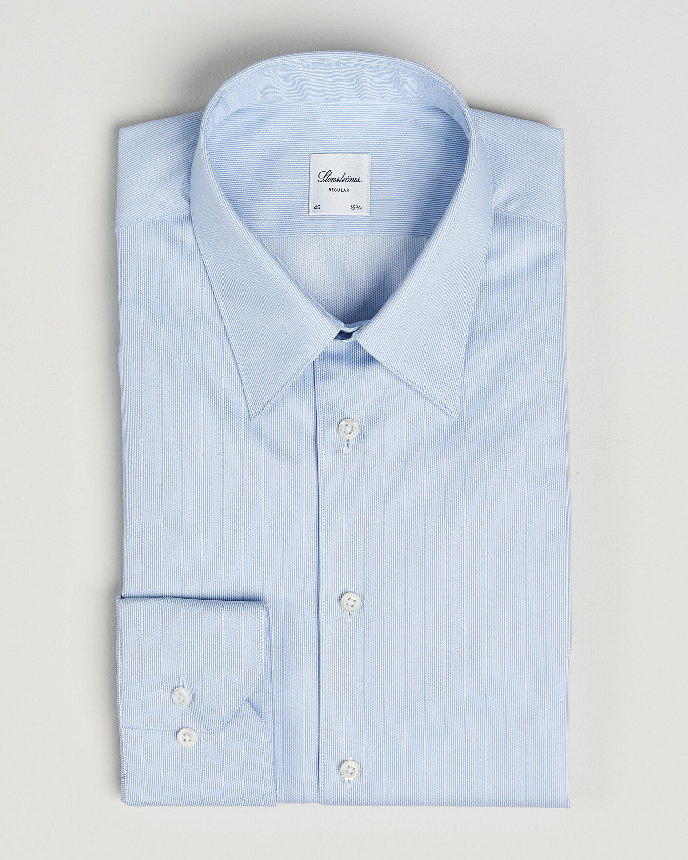 Herre | Skjorter | Stenströms | Regular Fit Thin Stripe Pointed Collar Shirt Blue