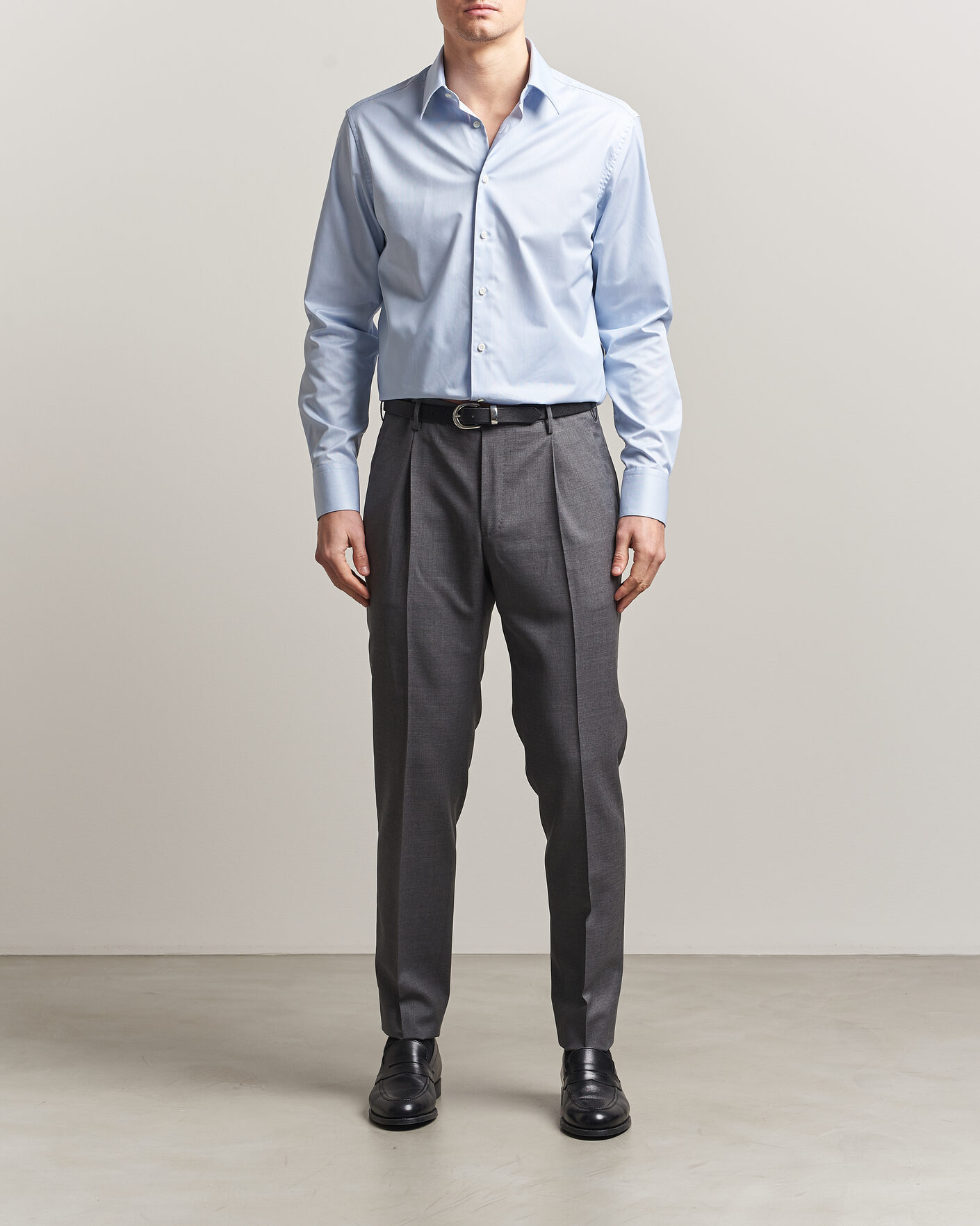 Herre | Skjorter | Stenströms | Regular Fit Thin Stripe Pointed Collar Shirt Blue
