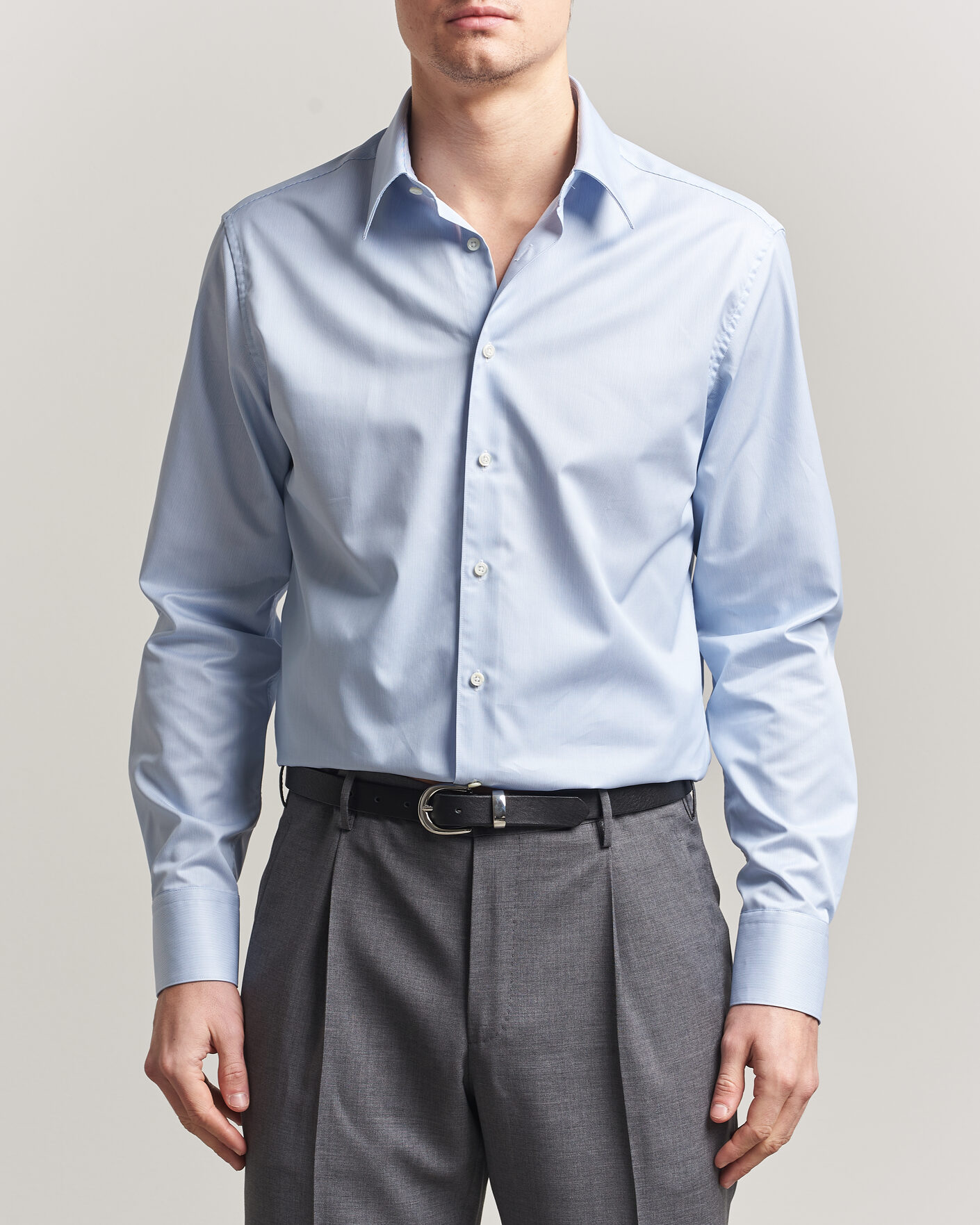 Herre | Skjorter | Stenströms | Regular Fit Thin Stripe Pointed Collar Shirt Blue