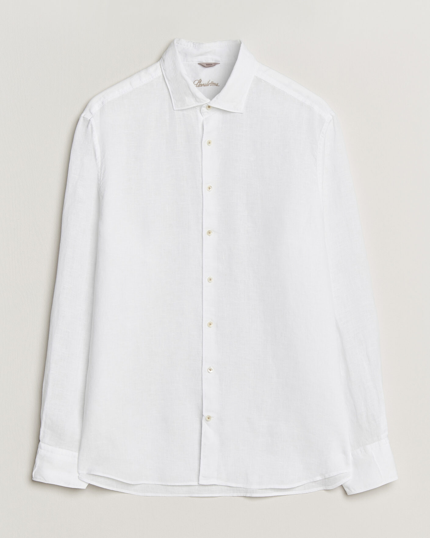 Herre | Skjorter | Stenströms | Regular Fit Cut Away Linen Shirt White