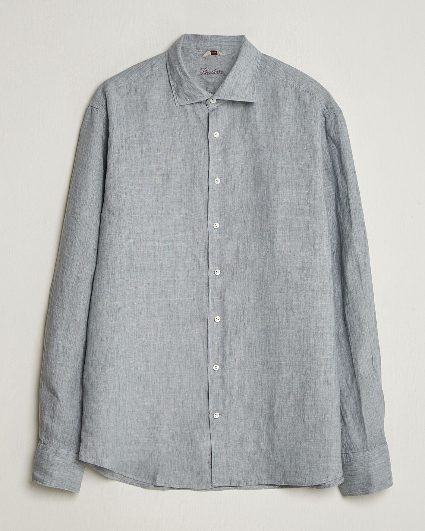 Herre | Skjorter | Stenströms | Regular Fit Cut Away Linen Shirt Grey