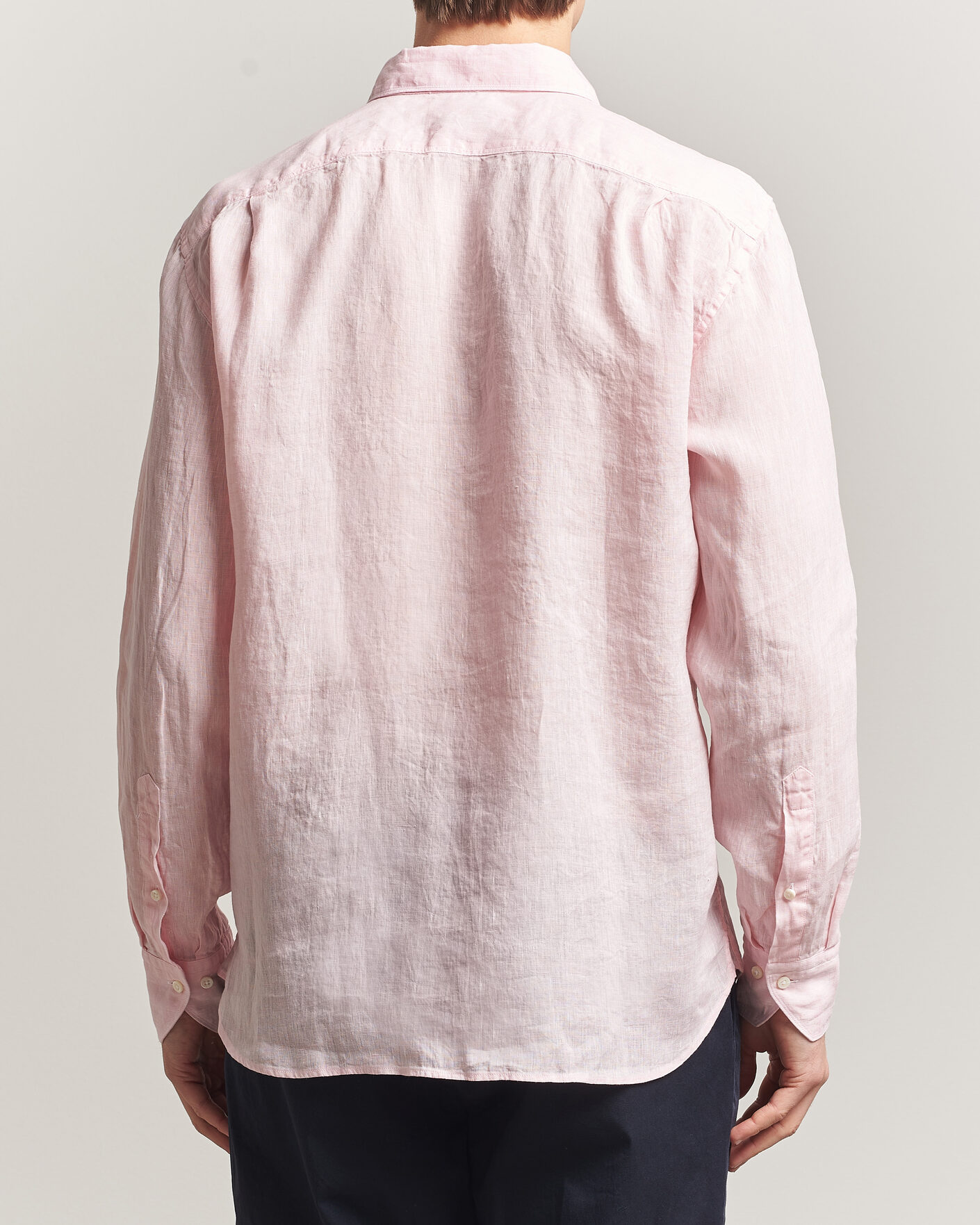 Herre | Skjorter | Stenströms | Regular Fit Cut Away Linen Shirt Soft Pink