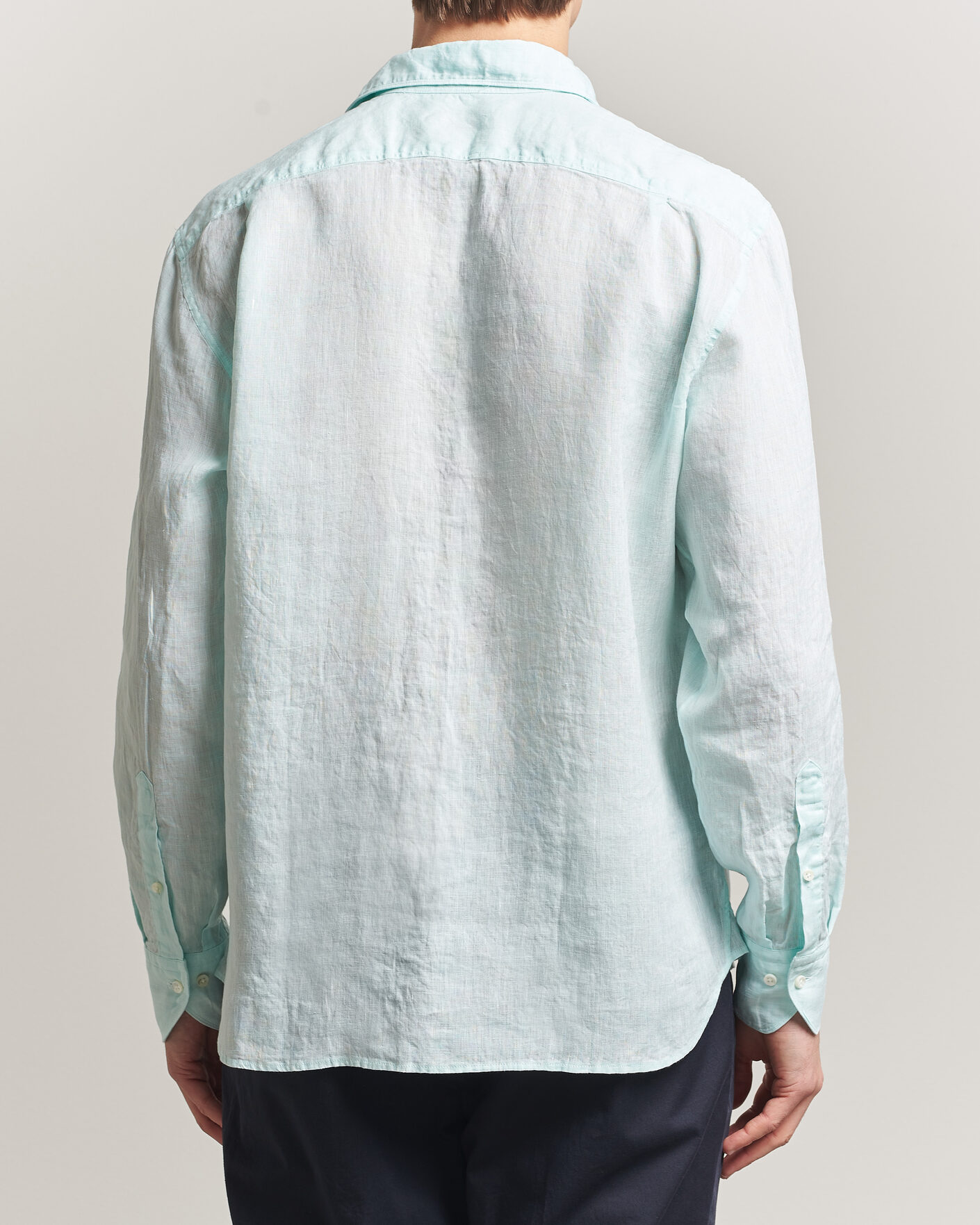 Herre | Skjorter | Stenströms | Regular Fit Cut Away Linen Shirt Mint