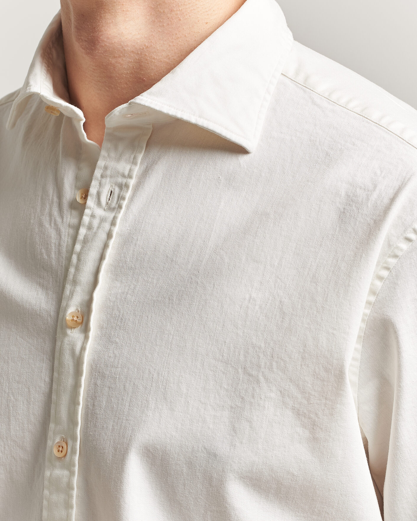 Herre | Skjorter | Stenströms | Regular Fit Garment Washed Denim Shirt White