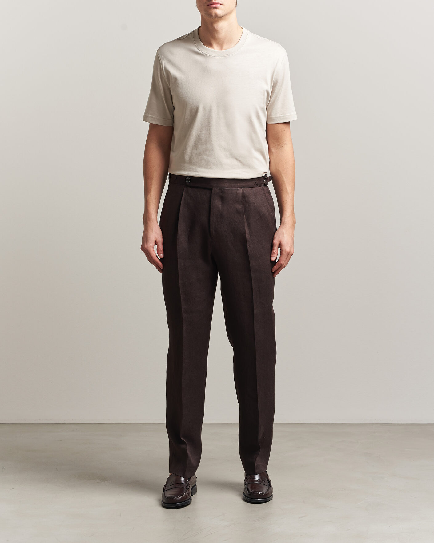 Herre | T-Shirts | Eton | Supima Cotton Crew Neck T-Shirt Beige