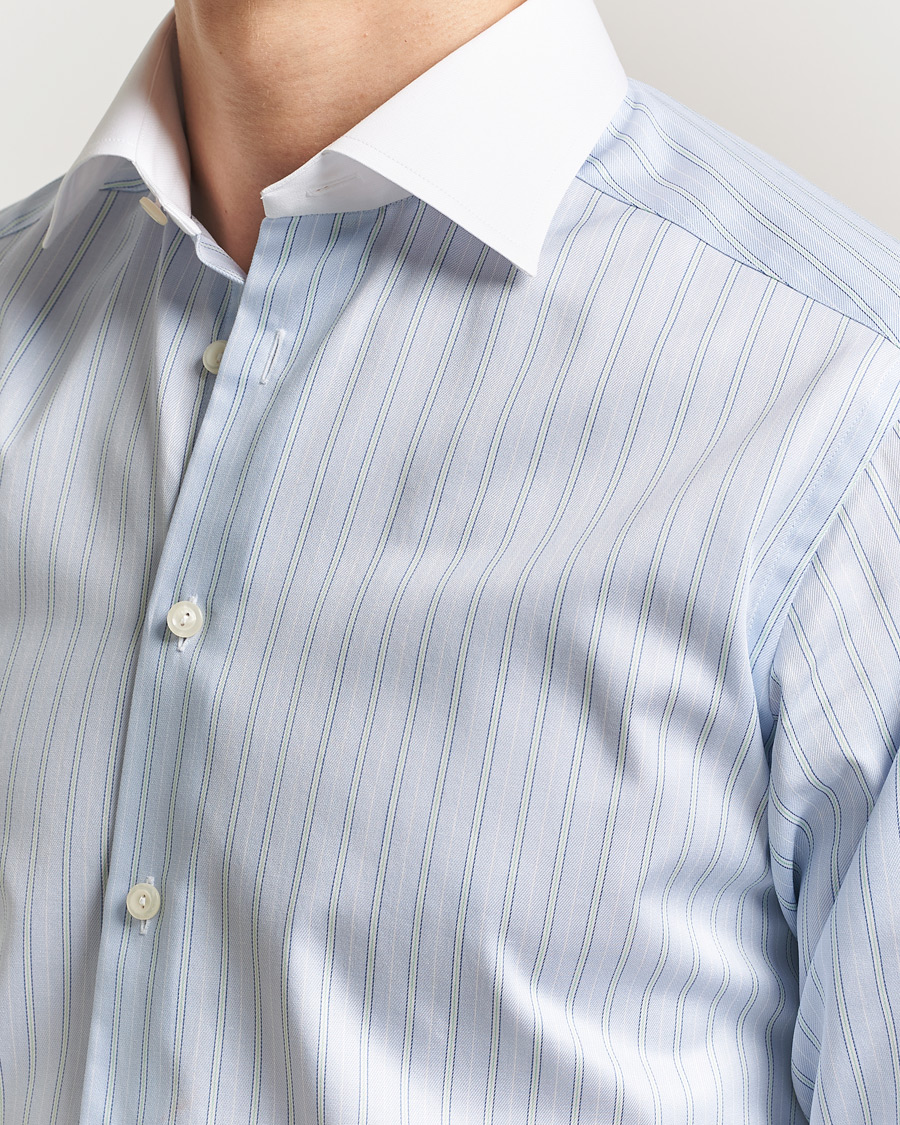 Herre | Skjorter | Eton | Slim Fit Signature Twill Striped Shirt Light Blue