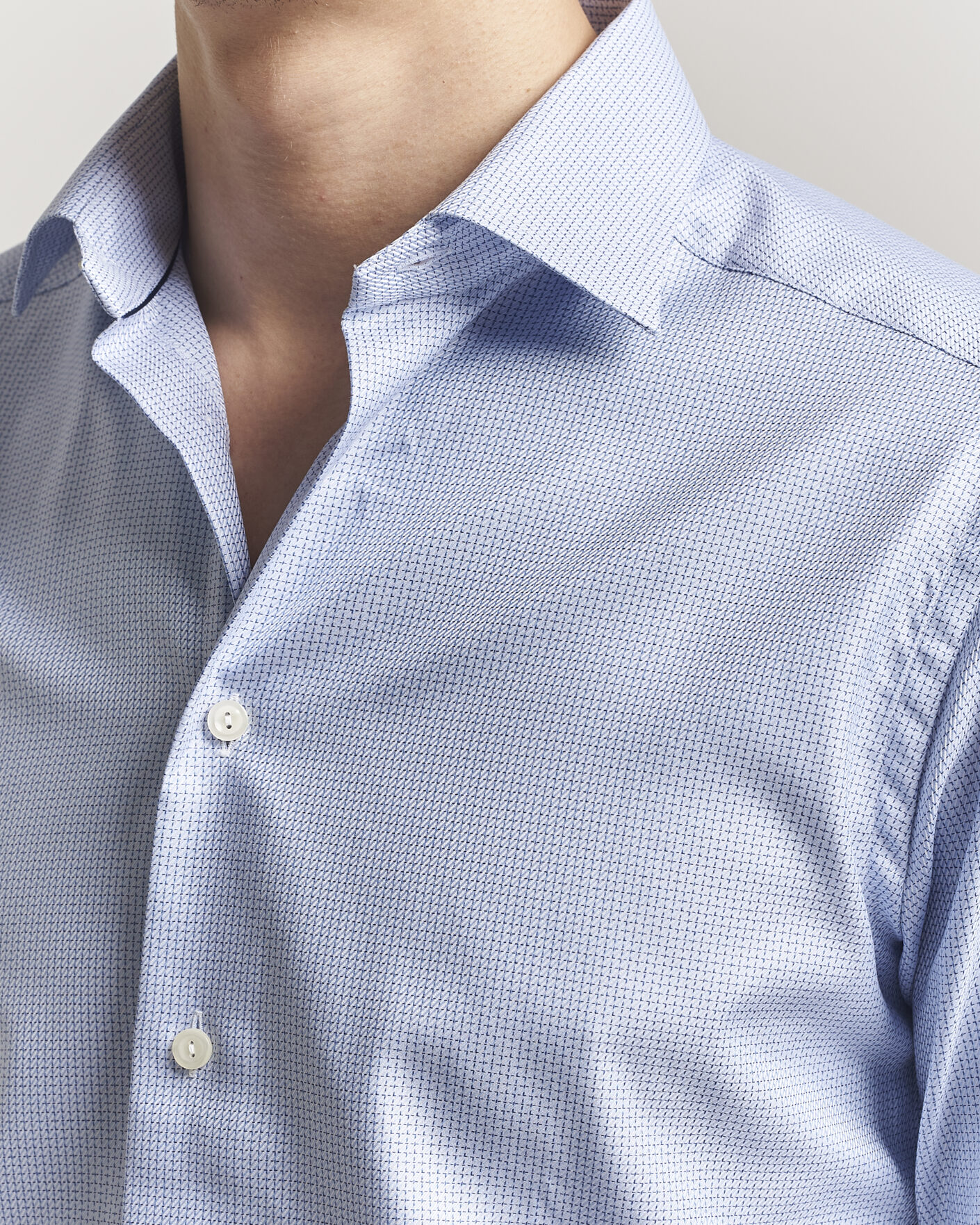 Herre | Skjorter | Eton | Slim Fit Signature Twill Structured Shirt Mid Blue