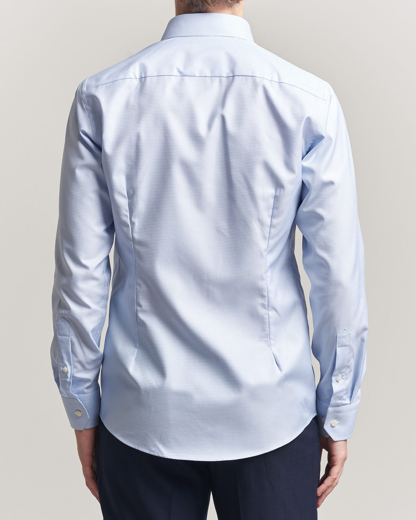 Herre | Skjorter | Eton | Slim Fit Signature Twill Houndstooth Shirt Light Blue