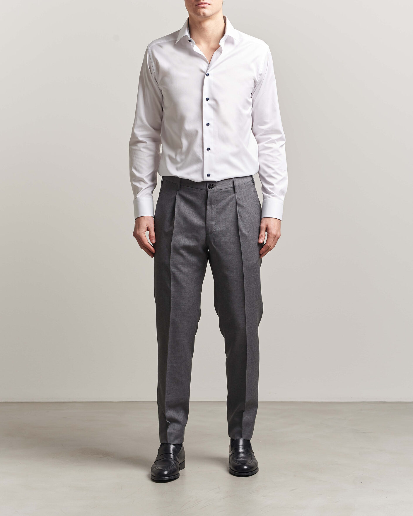 Herre | Skjorter | Eton | Slim Fit Signature Twill Contrast Shirt White