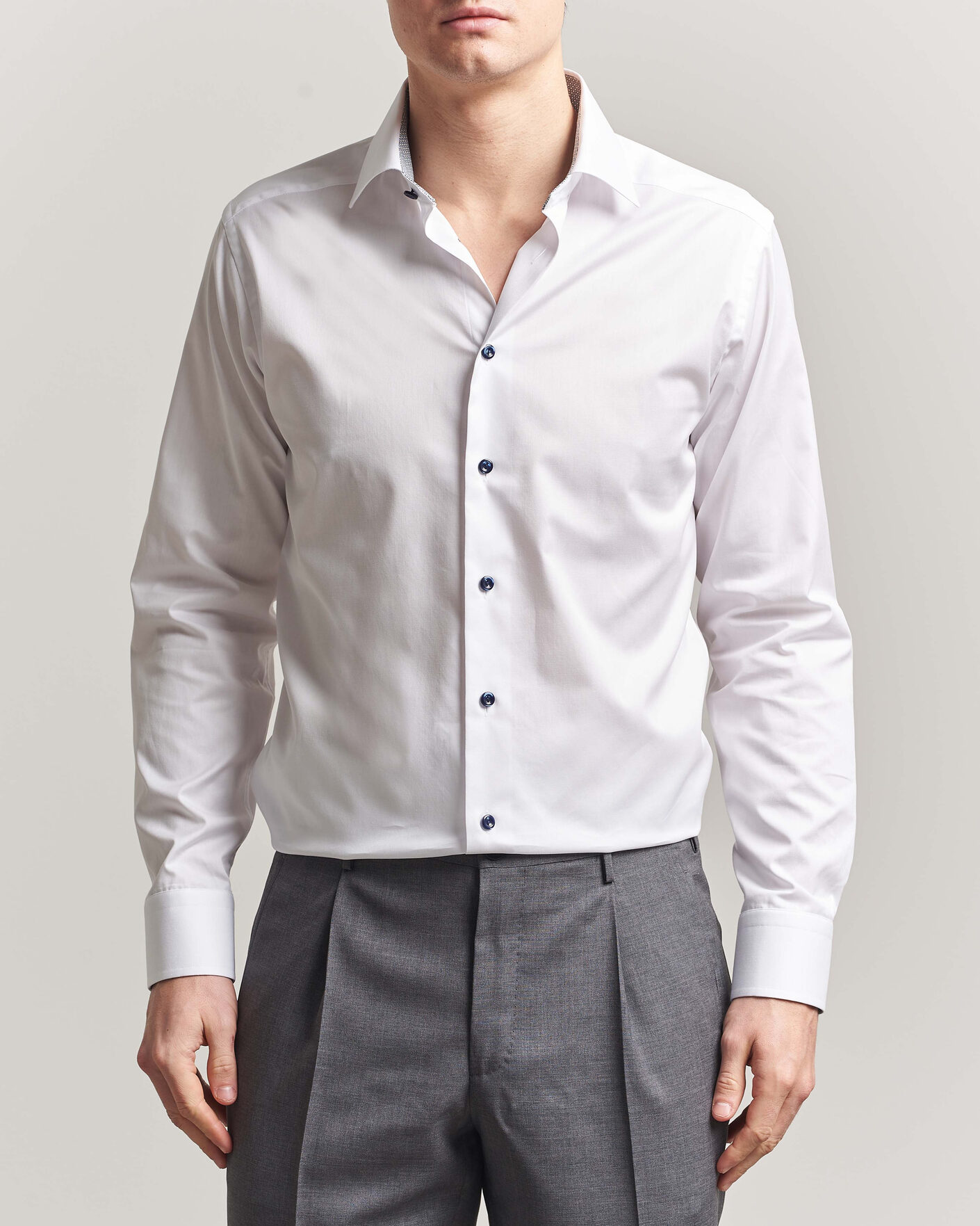 Herre | Skjorter | Eton | Slim Fit Signature Twill Contrast Shirt White