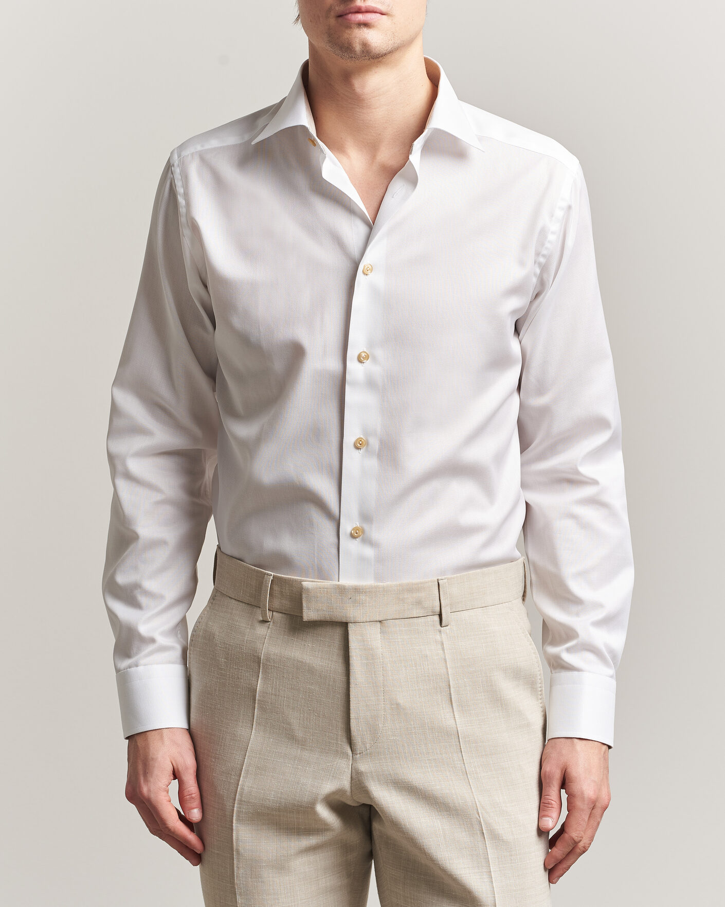 Herre | Skjorter | Eton | Slim Fit Signature Twill Contrast Shirt White